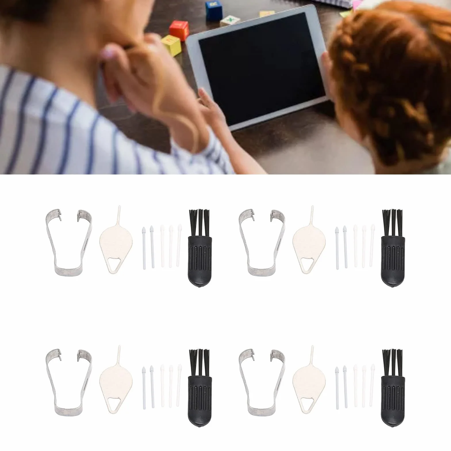 Wymiana Końcówek Rysika do Tab S7 FE T733, 4 Zestawy Zestaw Końcówek Rysika Dotykowego z Narzędziem, Końcówki Rysika do Tabletu Smartphone, do Pisania