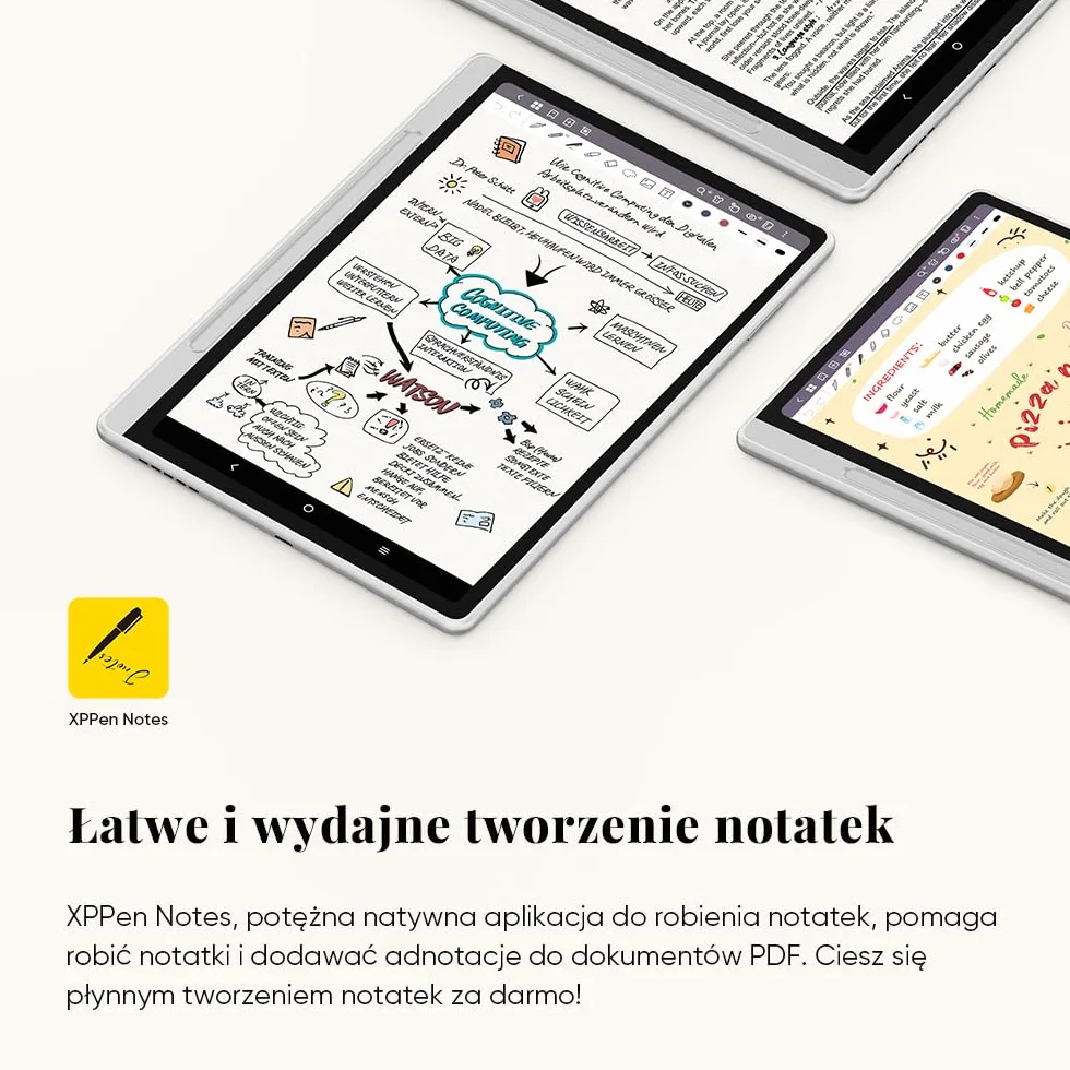 XP-Pen Magic Note Pad 10,95" papierowy tablet z kolorowym wyświetlaczem rysik 16K X3 Pro rozdzielczość 1200 x 1920 pojemność akumulatora 8000 mAh