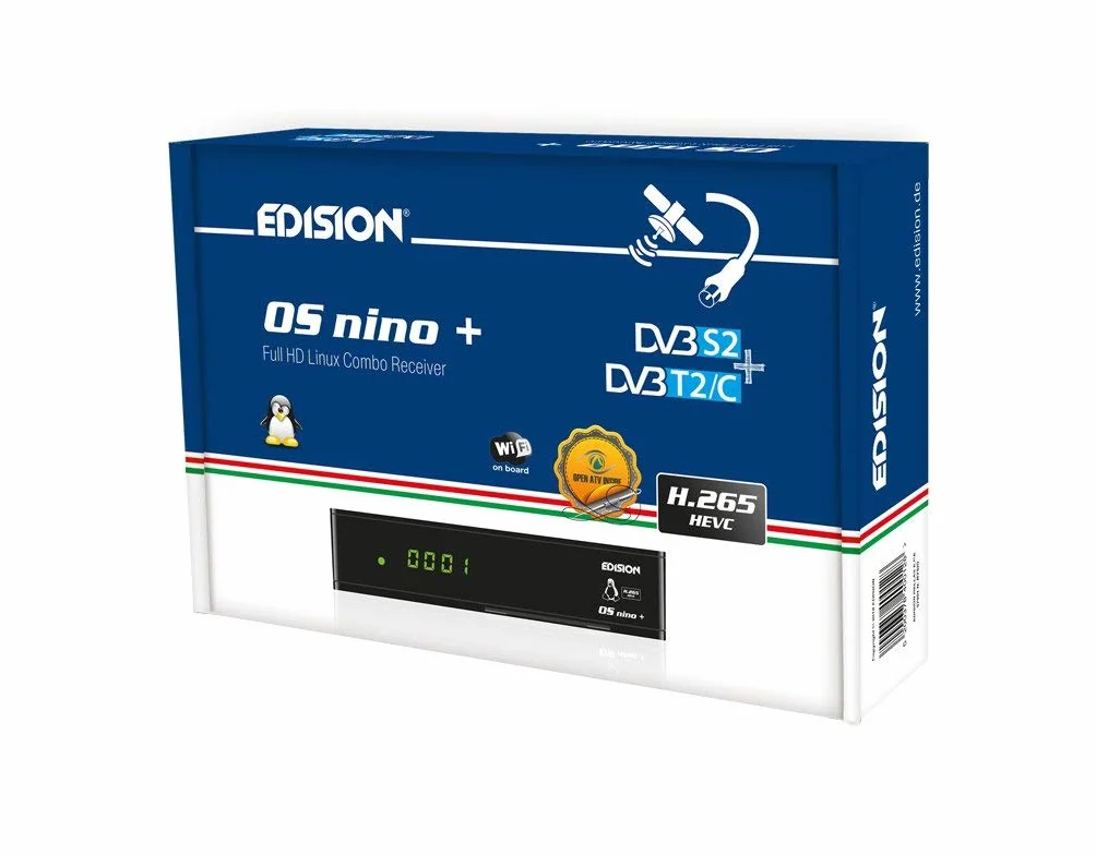 Edision OS NINO+ Full HD Linux E2 odbiornik Combo H.265/HEVC DVB-S2 DVB-T2/C WLAN Bluetooth czarny