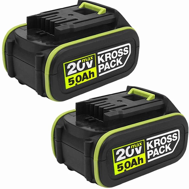 Akumulator zastępczy 20 V MAX do Worx (tylko bateria), akumulatorowe akcesoria do elektronarzędzi Worx, WA3016 / WA307 / WU535 litowo-jonowy (5000 mAh, 2 sztuki)