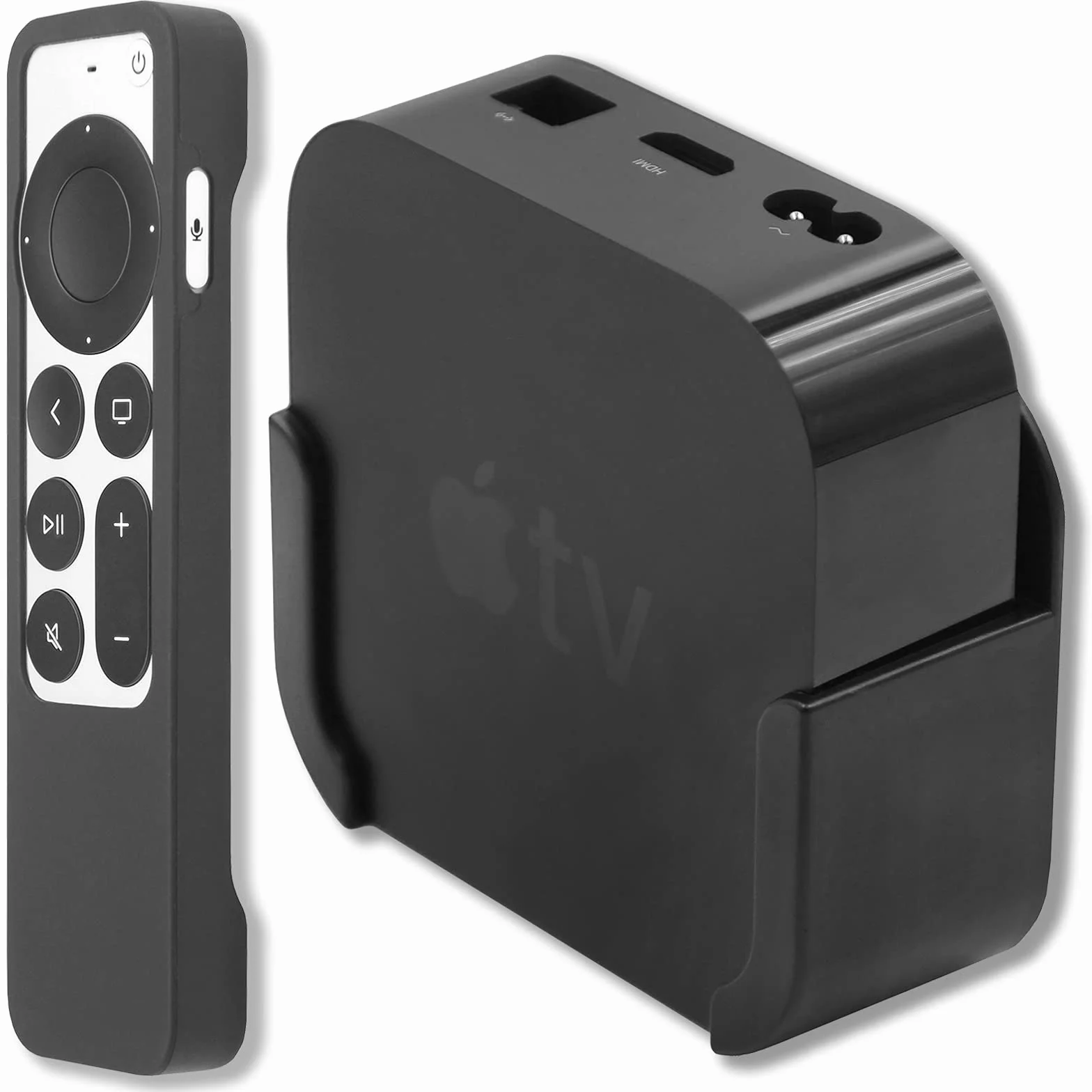 Uchwyt ścienny kompatybilny z Apple TV 4K HD, etui ochronne Siri 2. generacji czarny