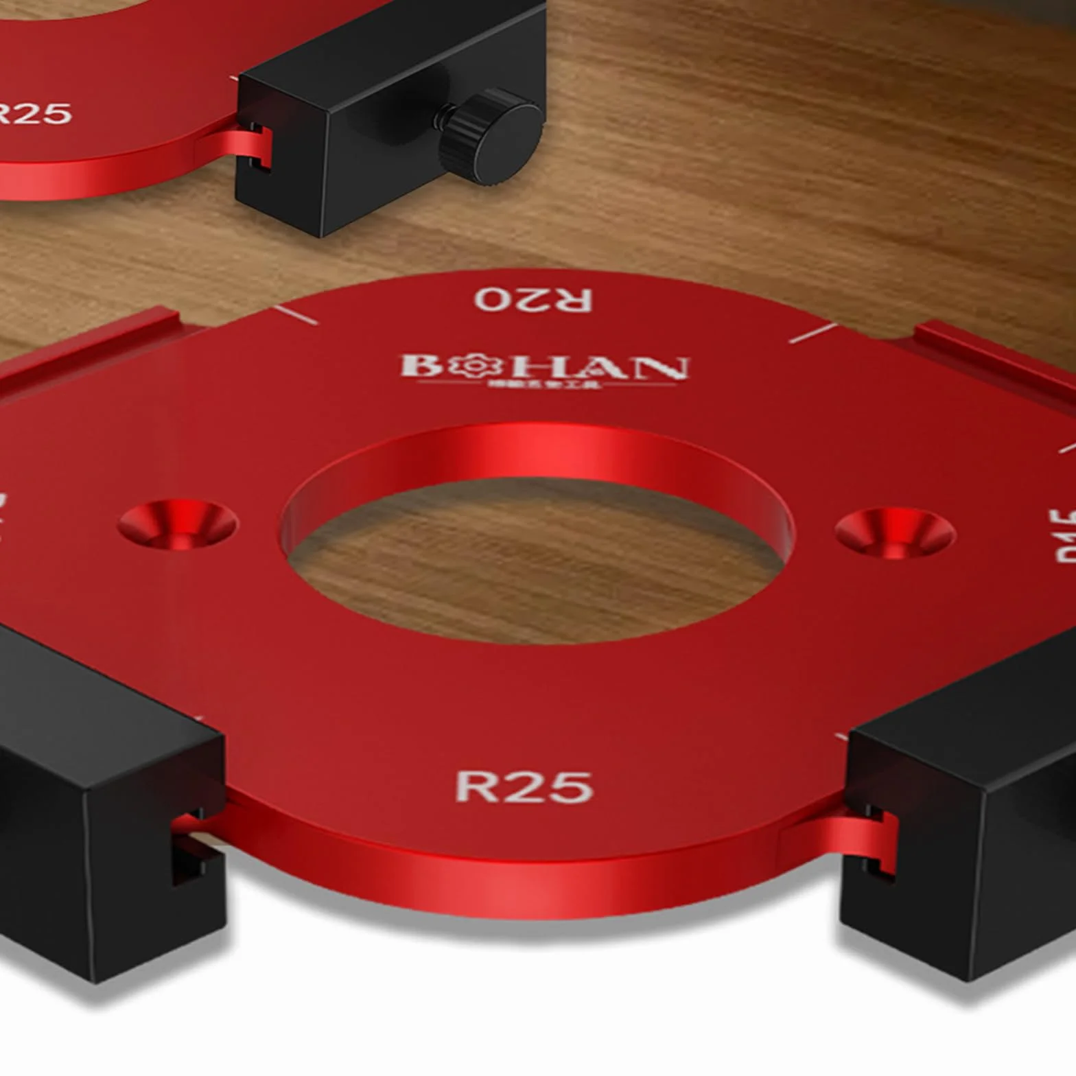 Szablony do frezowania z promieniem narożnym, stop aluminium, promień jigowy, szablony R10 R15 R20 R25 promień jig router do routera, kątownik do obróbki drewna, narzędzie pomocnicze