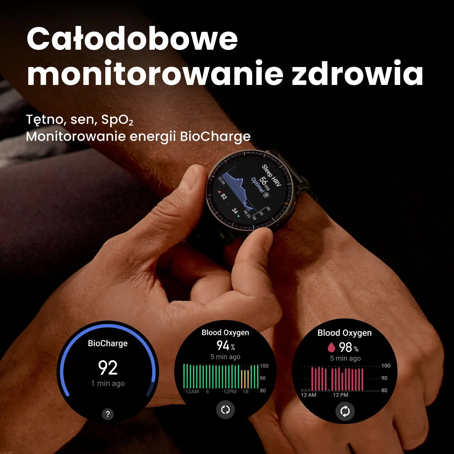 Amazfit Active Max 48mm Smartwatch AMOLED 1,5" 25 dni baterii GPS NFC 5ATM