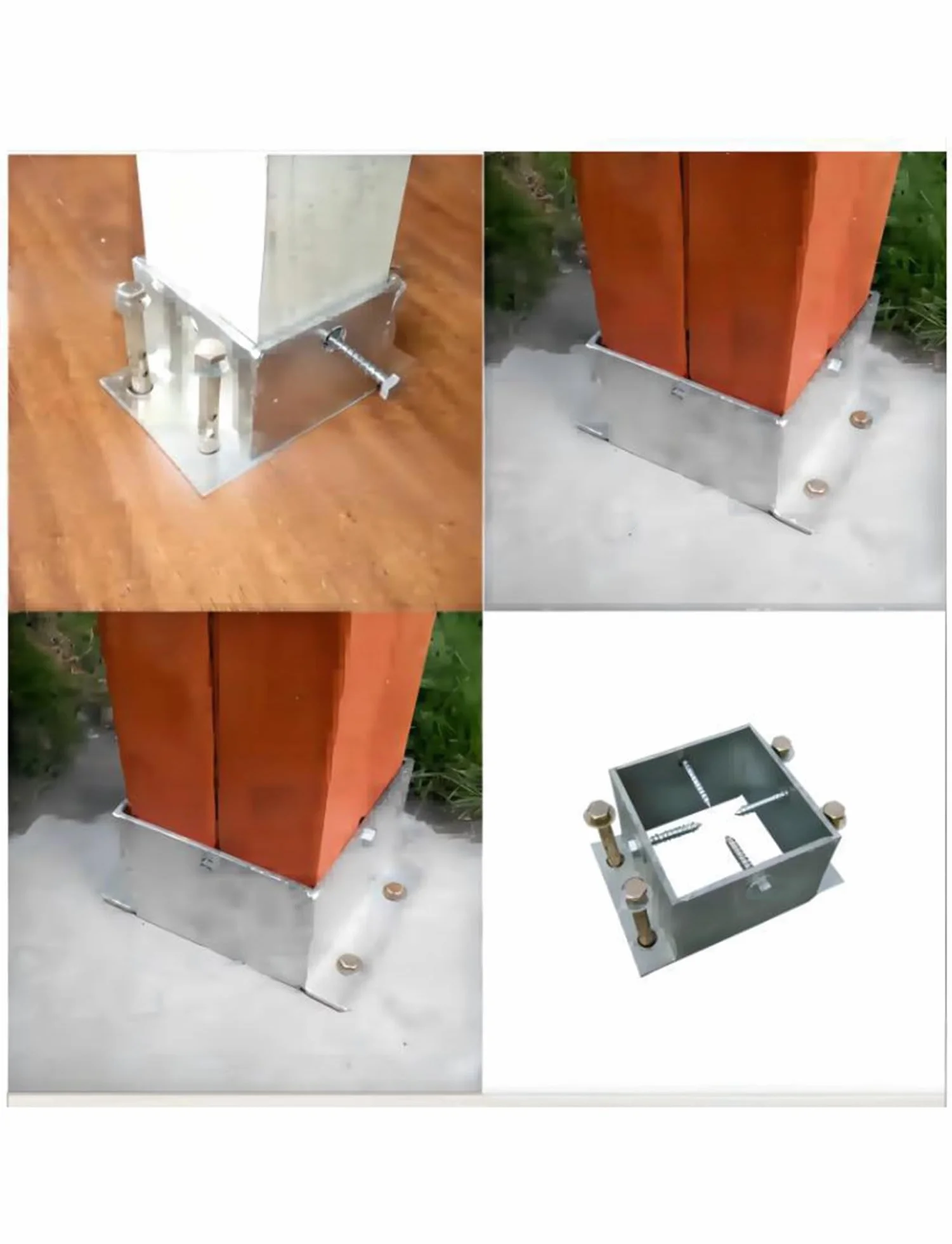 Wytrzymały wspornik kotwicy słupka do pokładów 120 x 120 x 80 mm, podstawa słupka ogrodzeniowego do balustrad werandy, wytrzymała konstrukcja do budowy tarasów i projektów zewnętrznych