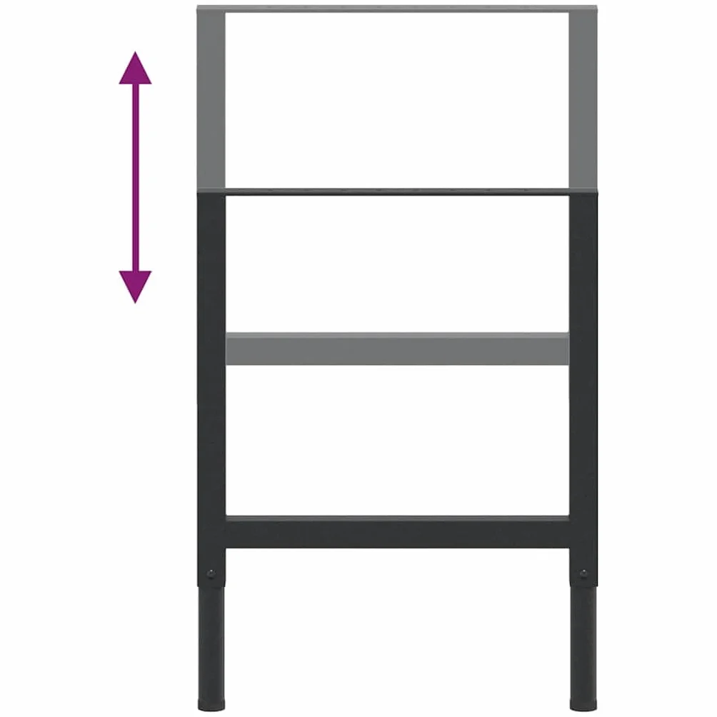 Regulowany stelaż stołu warsztatowego, 2 sztuki, metalowy, czarny, 55 x (69-95,5) cm, z regulacją wysokości, do warsztatu, garażu, dla majsterkowiczów, rzemieślników, budownictwa mebli
