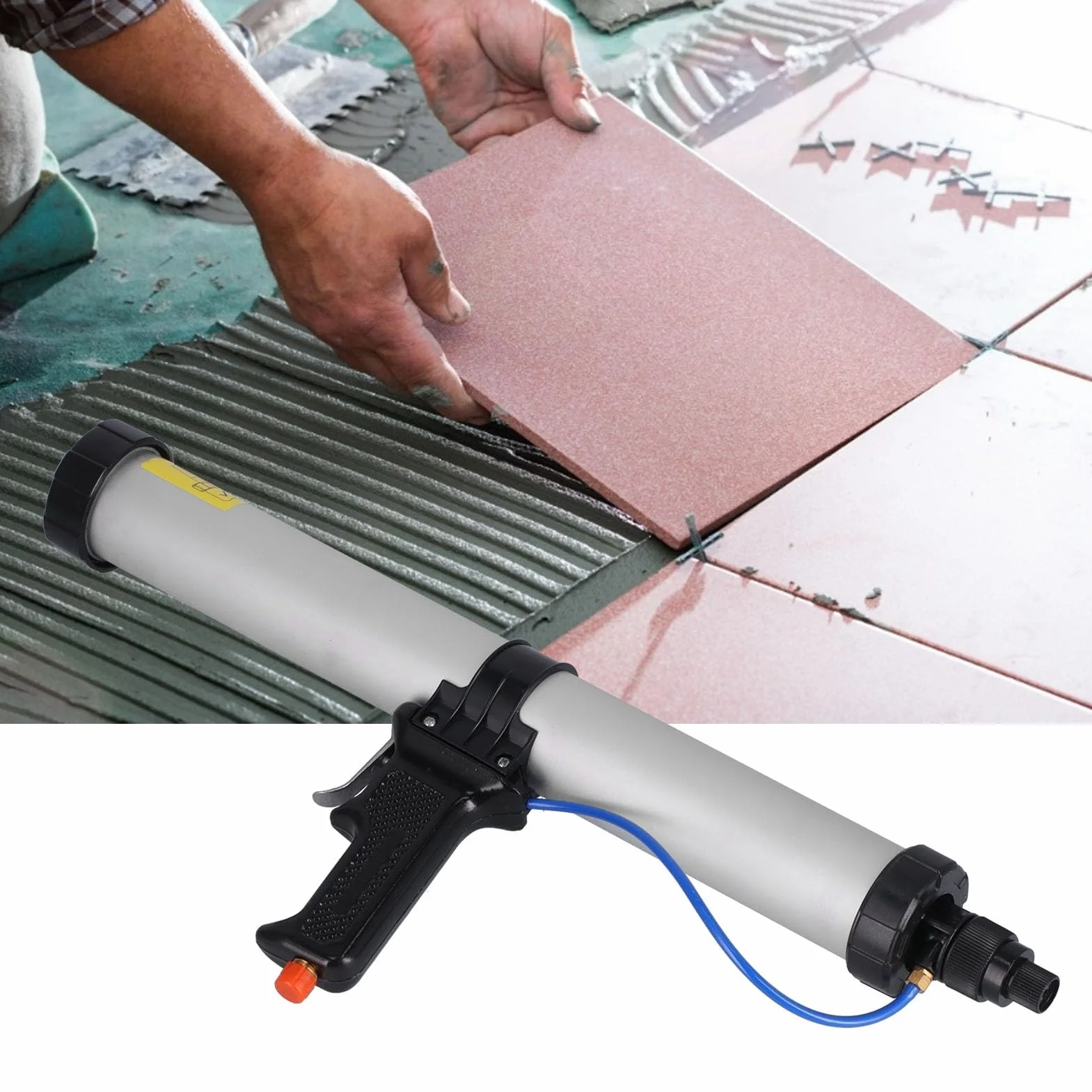Aluminiowy pistolet do uszczelniania, pneumatyczny pistolet do uszczelniania o pojemności 600 ml, aplikator uszczelniacza pneumatycznego do projektów motoryzacyjnych i