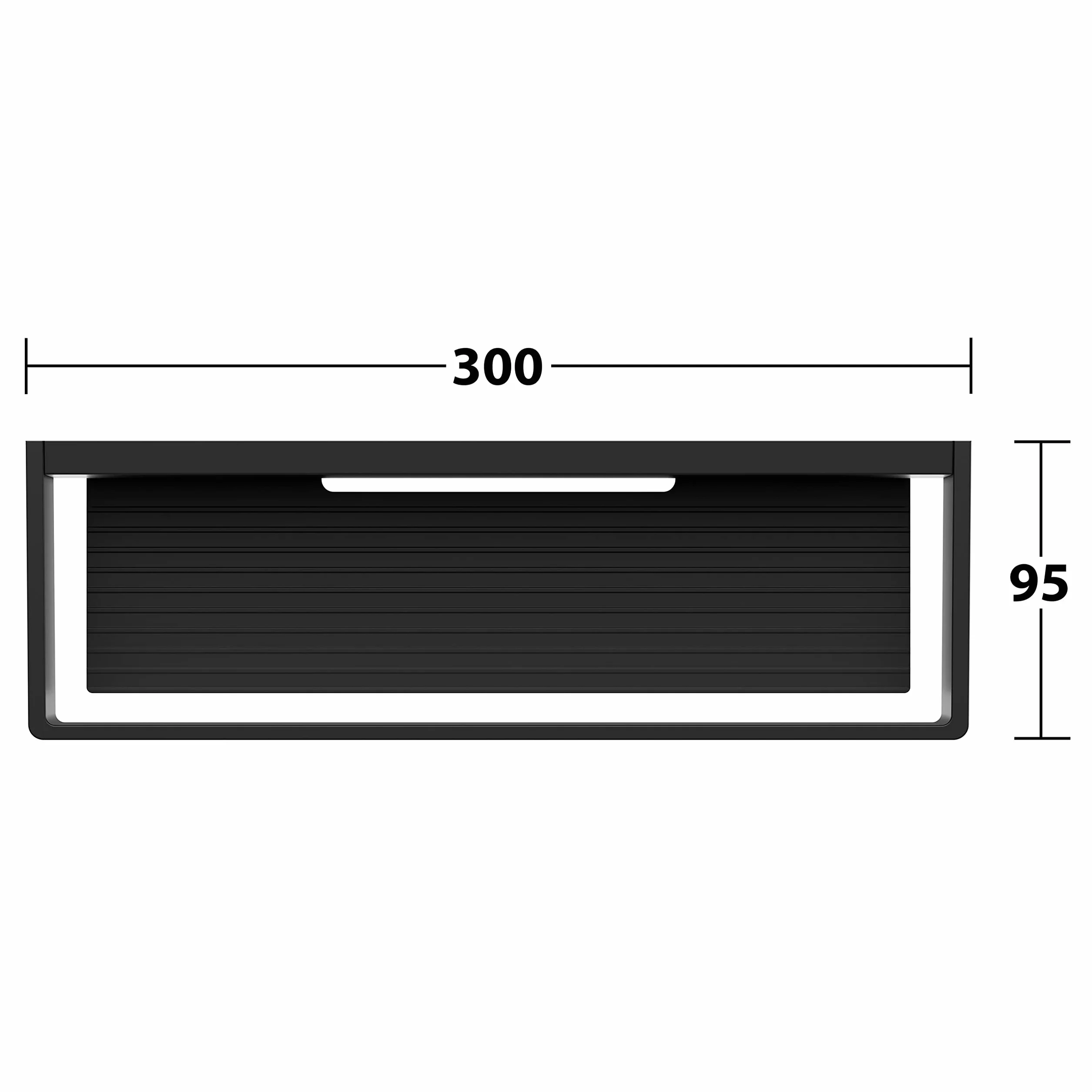 KEUCO EDITION 11 Koszyk prysznicowy 30 cm, czarne matowe aluminium, Made in Germany, zdejmowany, ze śrubami i kołkami, Półka prysznicowa do wiercenia