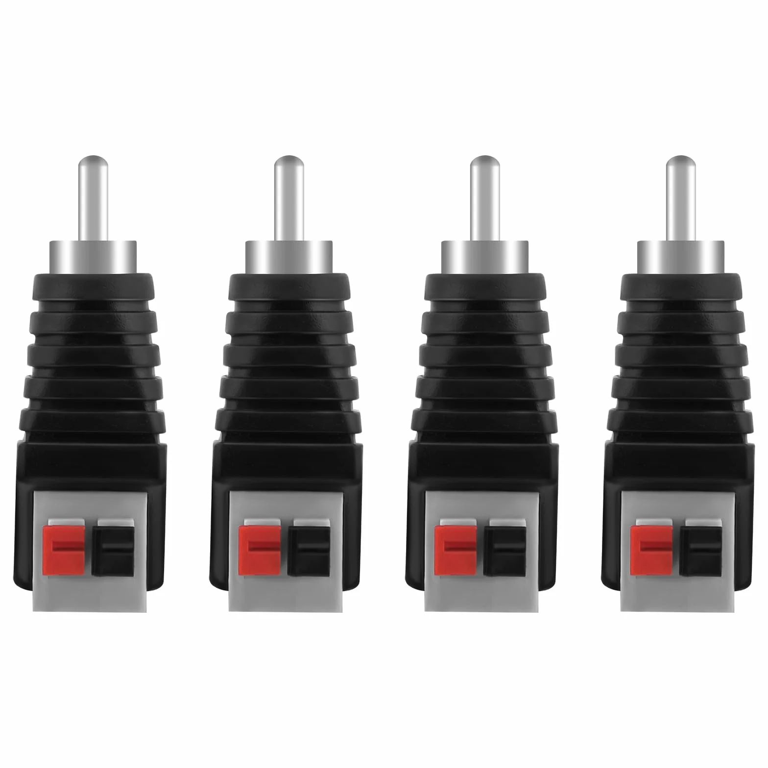 AXFEE 4 sztuki wtyków RCA, adapter RCA, adapter RCA do głośnika, wtyczka lutownicza, wtyczka głośnikowa, wtyczka cinch przykręcana, do transmisji sygnału audio/wideo AV