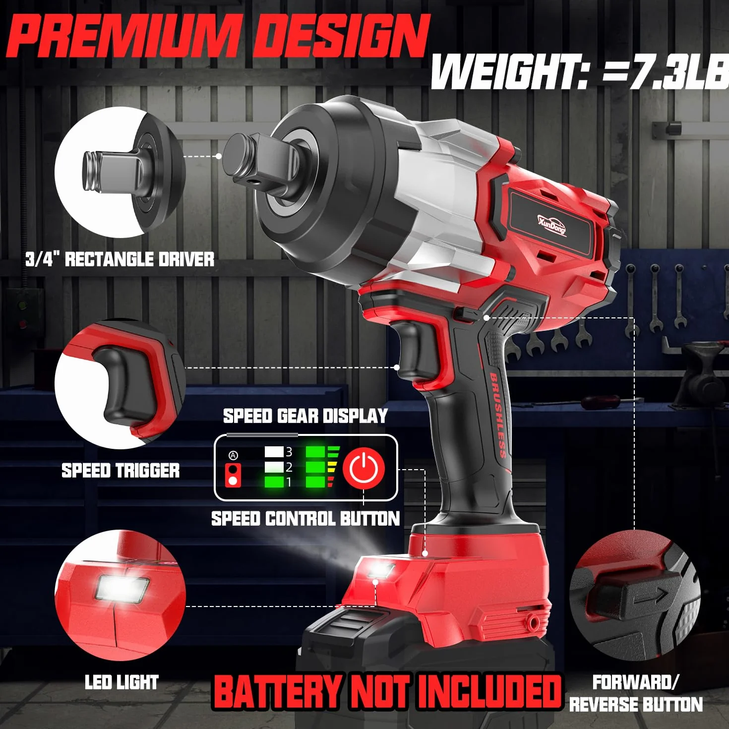 Milwaukee 1850 funtów 2500 NM bezszczotkowy klucz udarowy 3/4" bezszczotkowy klucz udarowy 4 prędkości LED do akumulatora 18 V