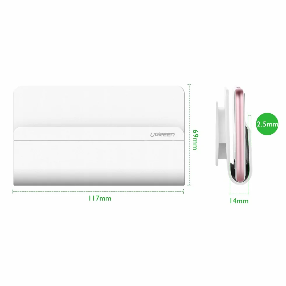 UGREEN Uchwyt ścienny na telefon z paskami samoprzylepnymi do iPhone 11 Pro Max SE XR X XS 8 7 6 Plus 6S Samsung Galaxy S20 Ultra S10 S9 S8 Note 10 9 8