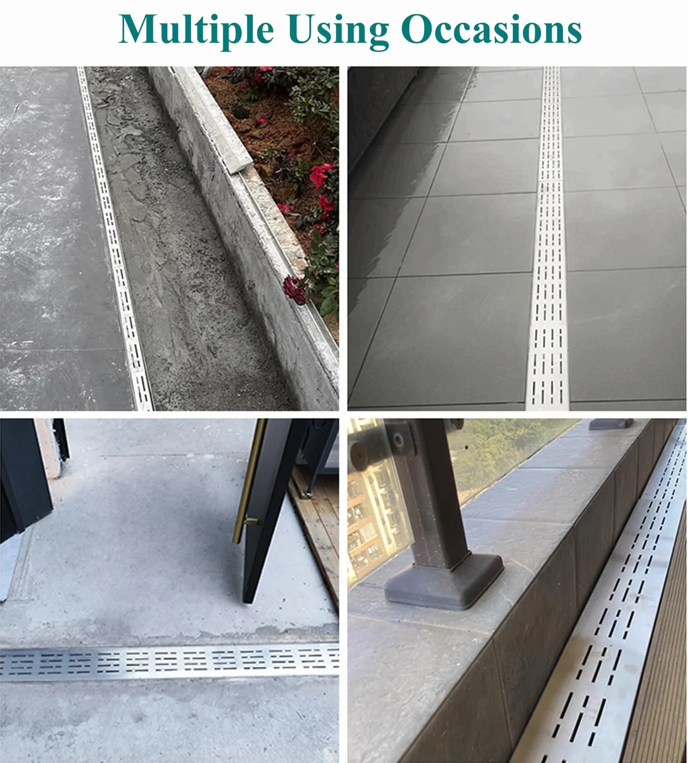 Niestandardowy zestaw odpływowy kanałowy z wylotem, stalowy system wykopów do rozdzielacza wody podjazdowej, 10 x 5 cm (4 x 2) - wydajny spust solutowy do wody deszczowej
