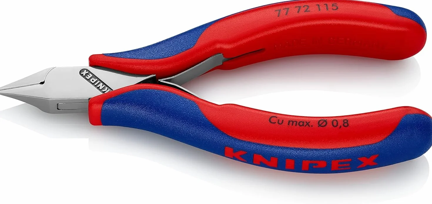 KNIPEX Szczypce tnące boczne dla elektroników ze złączem wsuwkowym z osłonkami wielokomponentowymi 115 mm, 77 72 115