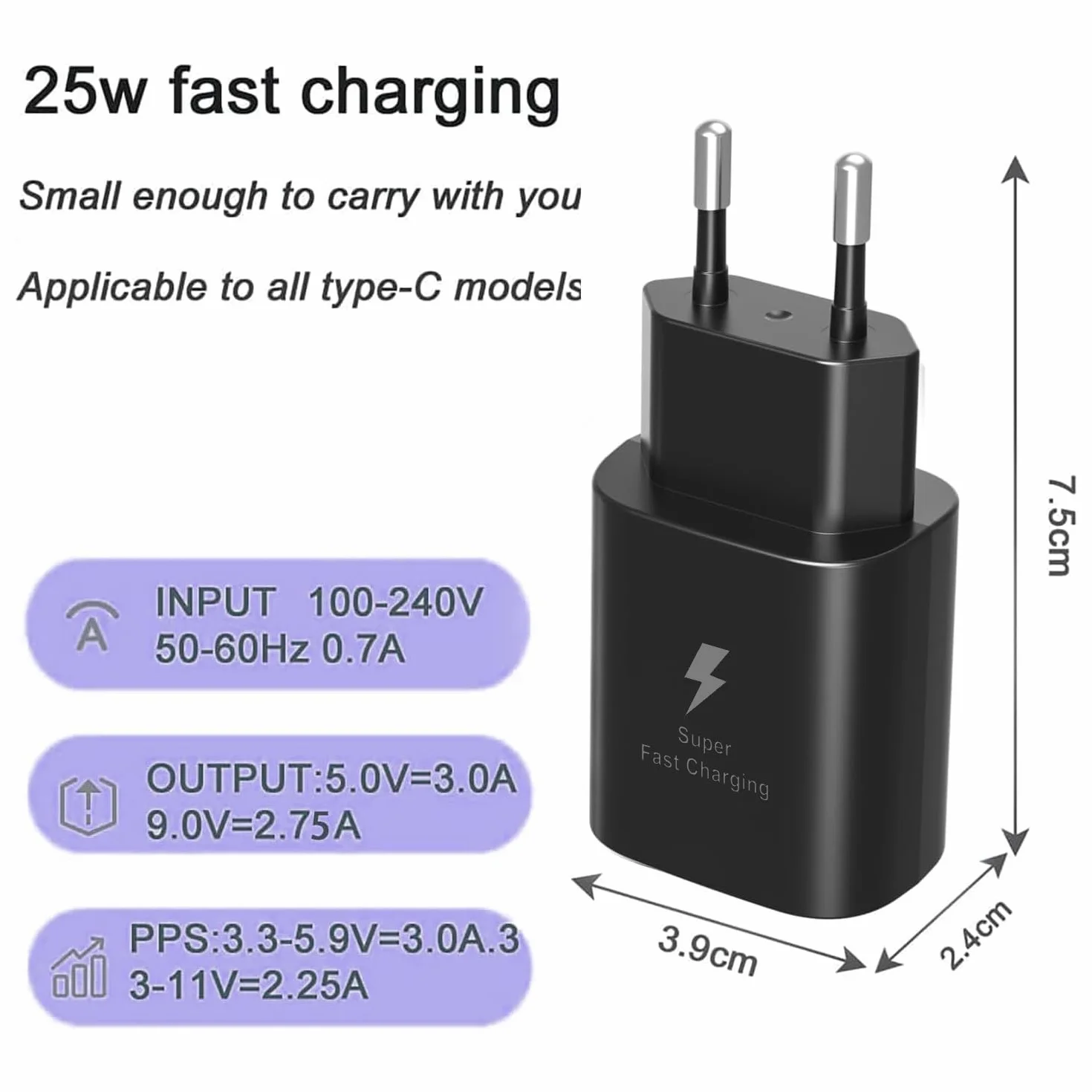 Ładowarka USB C 25 W Samsung Galaxy S20 S21 S22 S23 S24 Ultra Note 20 S10