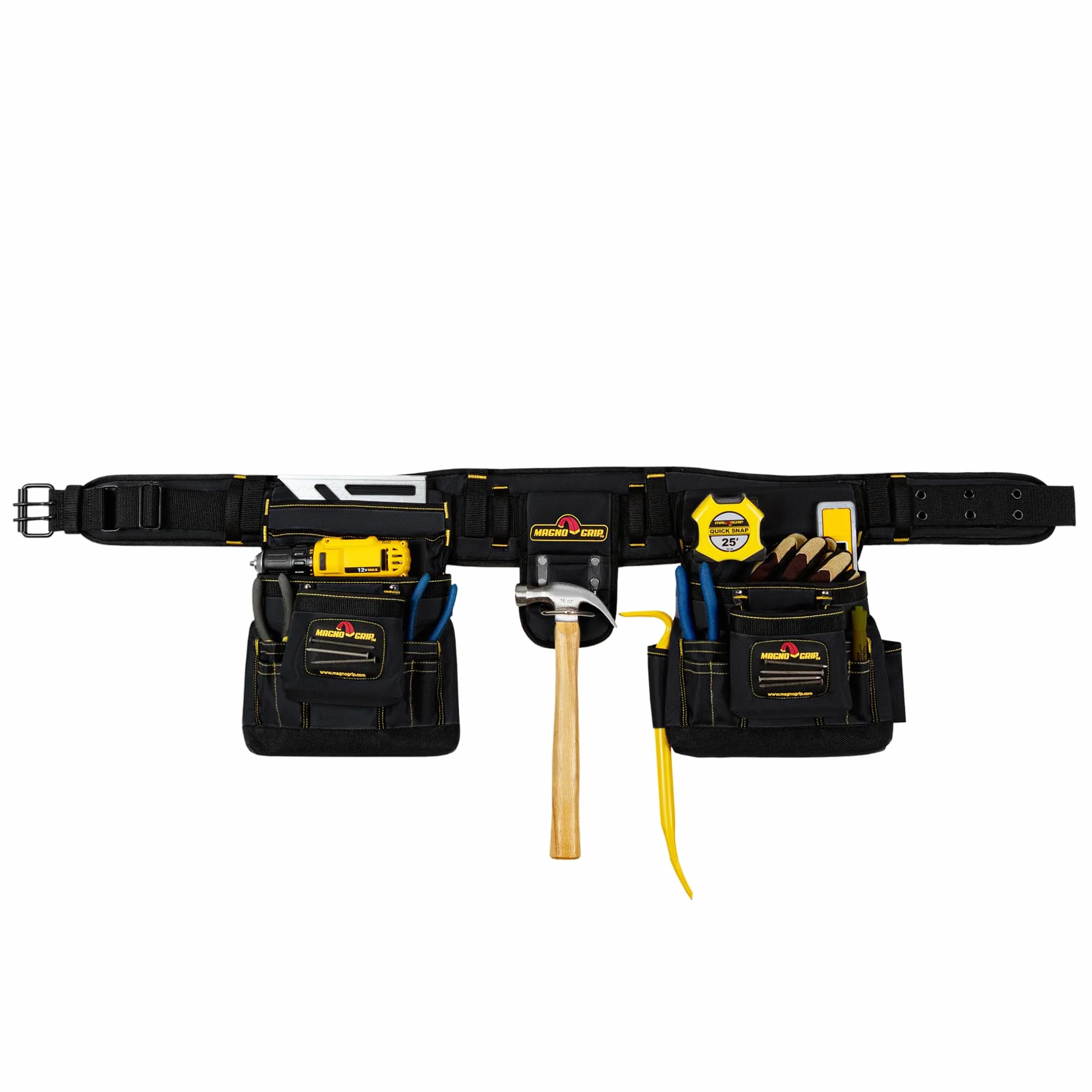 MagnoGrip 002-603 19-kieszeniowy magnetyczny pasek do narzędzi budowniczych, czarny