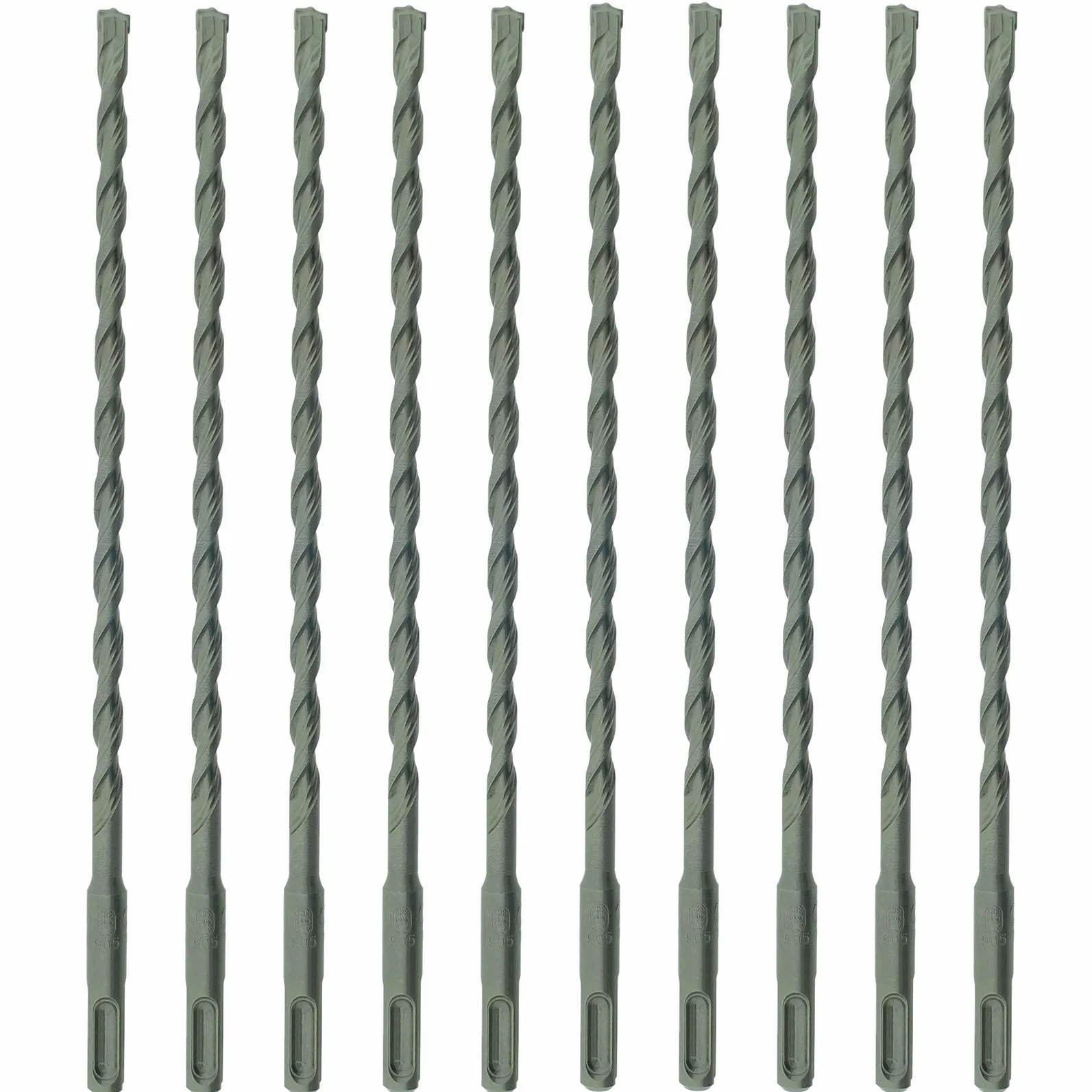 SabreCut 10pcs SDSE8_10 8mm x 460mm Wiertła cegła SDS Plus PGM | Końcówka węglikowa PGM i wzmocniony rdzeń CrV wiercą kamień, beton i cegłę z długą żywotnością