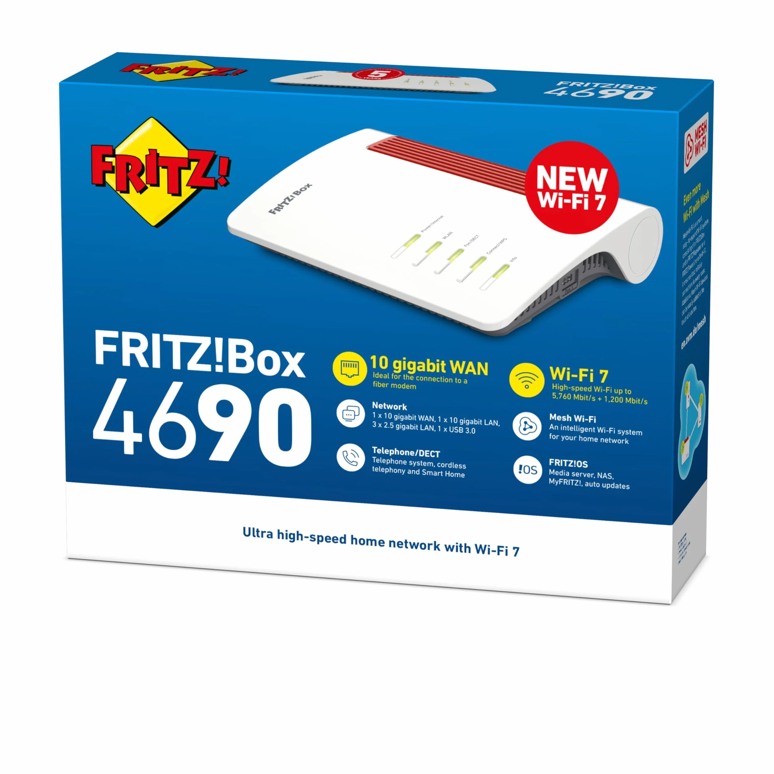 FRITZ!Box 4690 Router Modemowy Wi-Fi 7 6960 Mbit/s Mesh