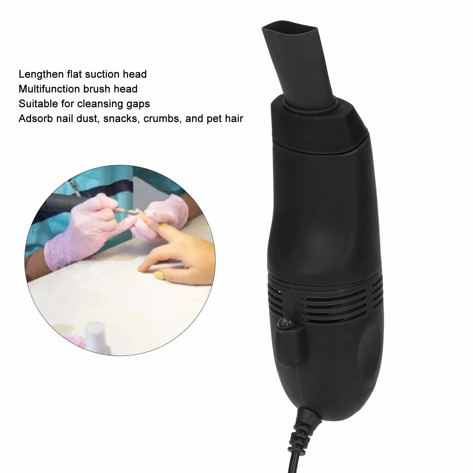 Mini Odkurzacz USB Zamiatarka do Klawiatury Czarny