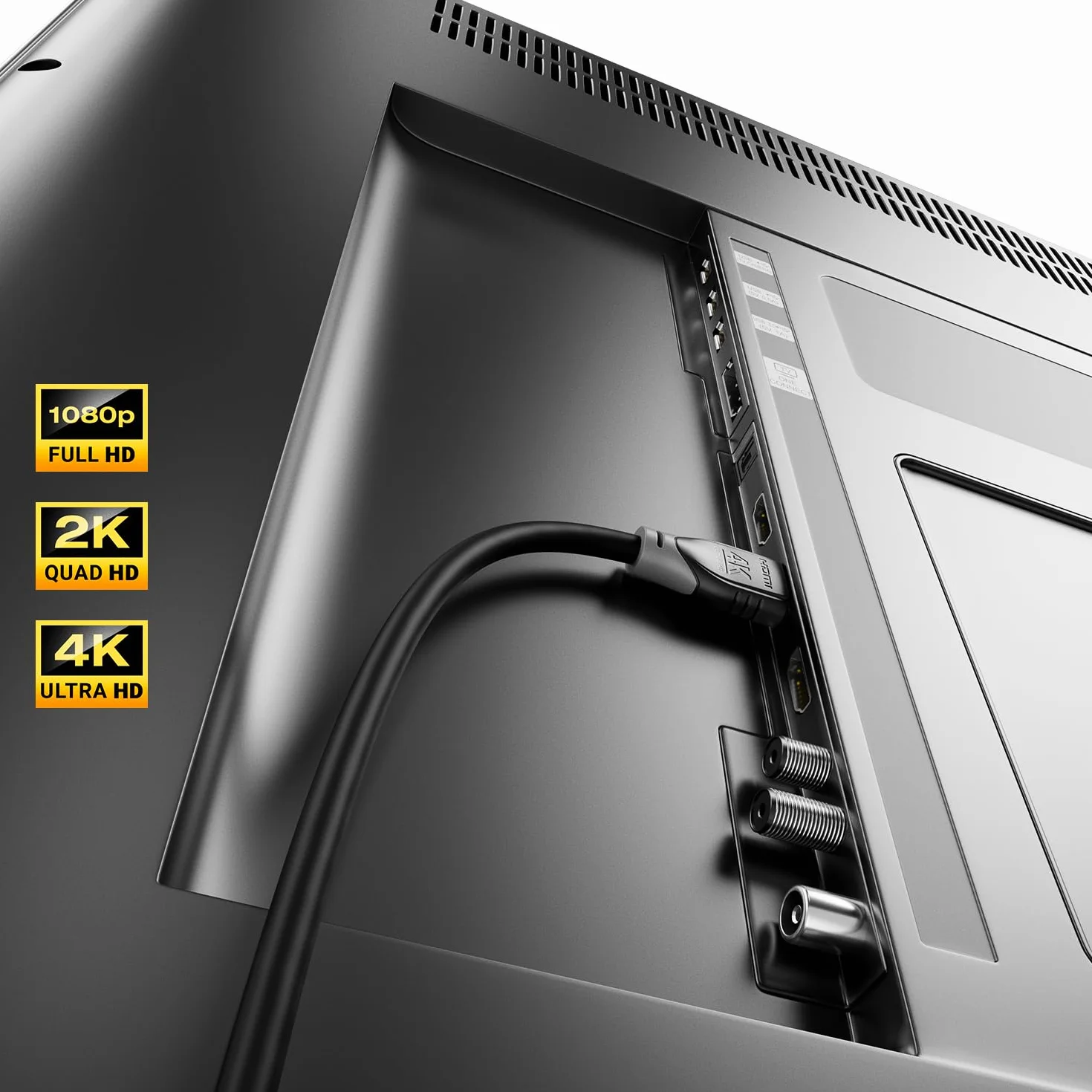 deleyCON Kabel HDMI 1m 4K@60Hz 2K@165Hz ARC Ethernet 18Gbps Czarny Szary