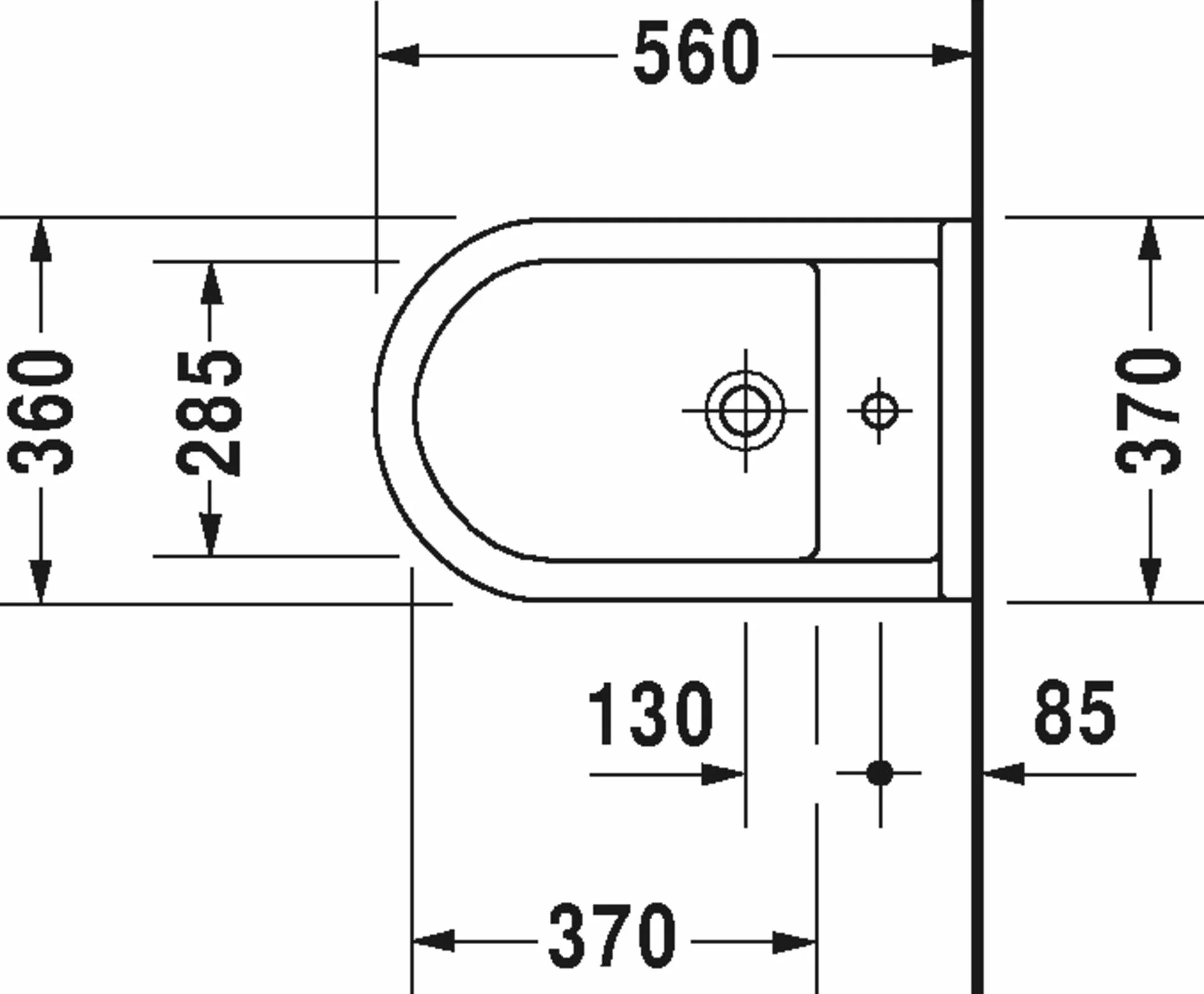 Duravit Starck 3 bidet stoj?cy 56cm, Kolor: Bia?a - 2230100000