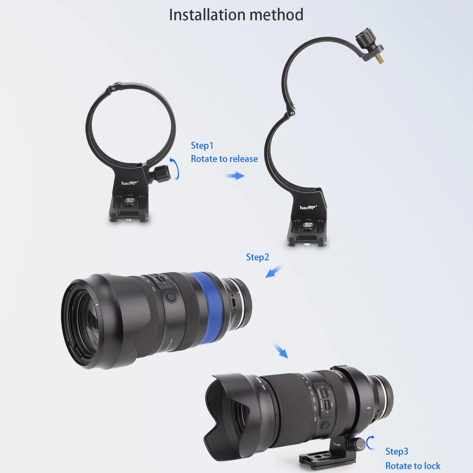 Haoge Obroża obiektywu do Tamron 50-400 mm A067 Arca Quick Release Plate LMR-TL540