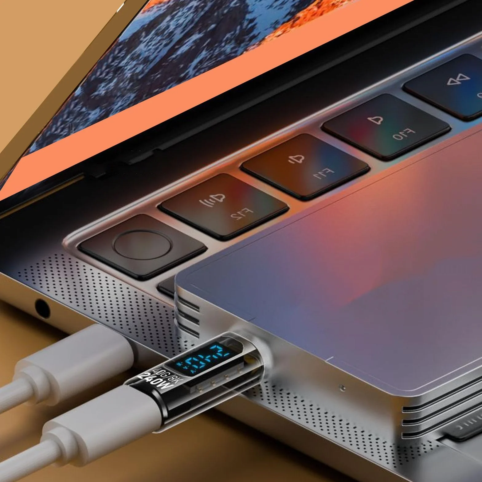 Tester Miernika Mocy Adaptera USB C PD240W 60 Hz 40 Gb/s 8K Wykryj Napięcie Prądu