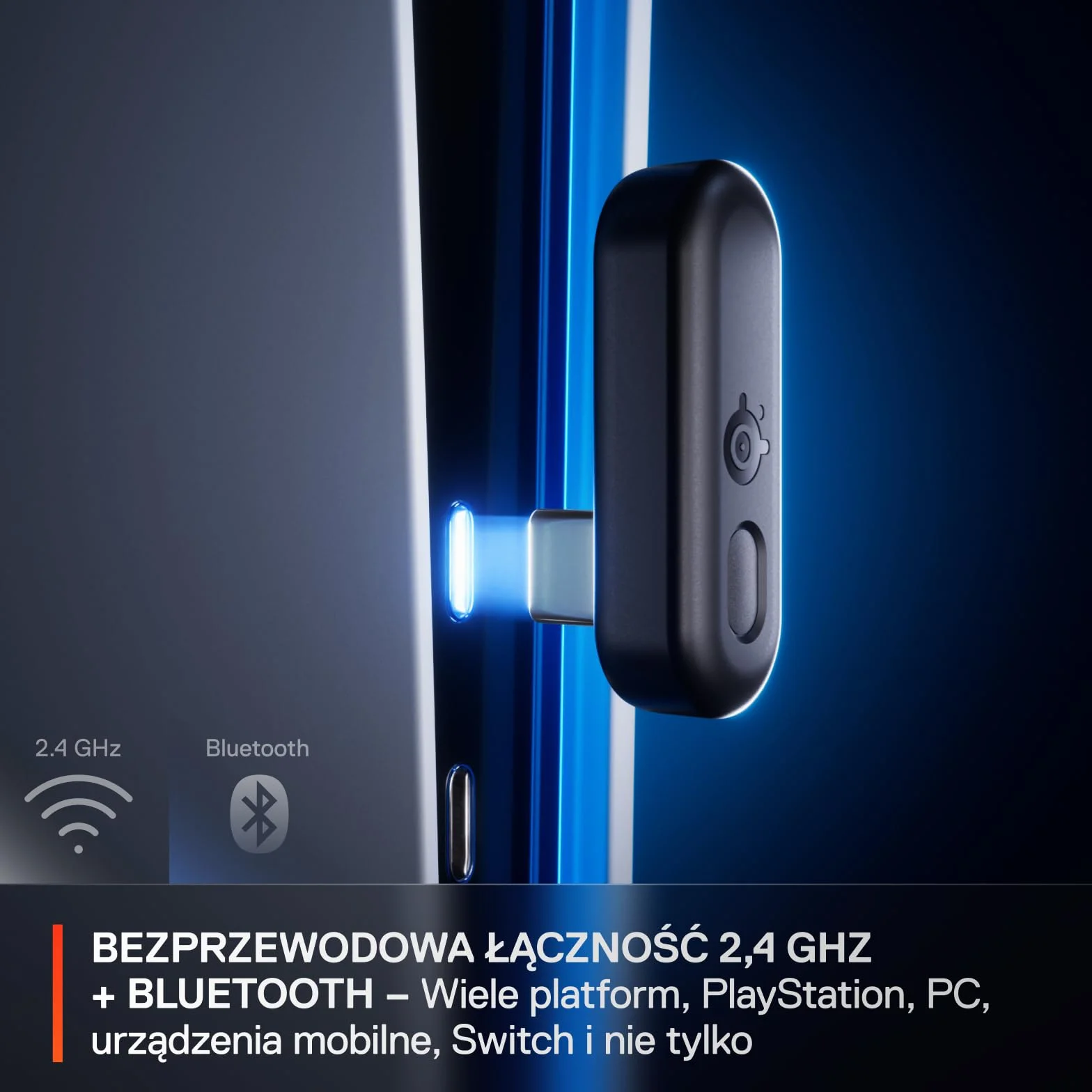 SteelSeries Arctis GameBuds Bezprzewodowe Słuchawki Douszne do Gier PS5 PC Switch, 2,4 GHz+BT 5.3, ANC, 40 godz. Bateria, Ładowanie Bezprzewodowe