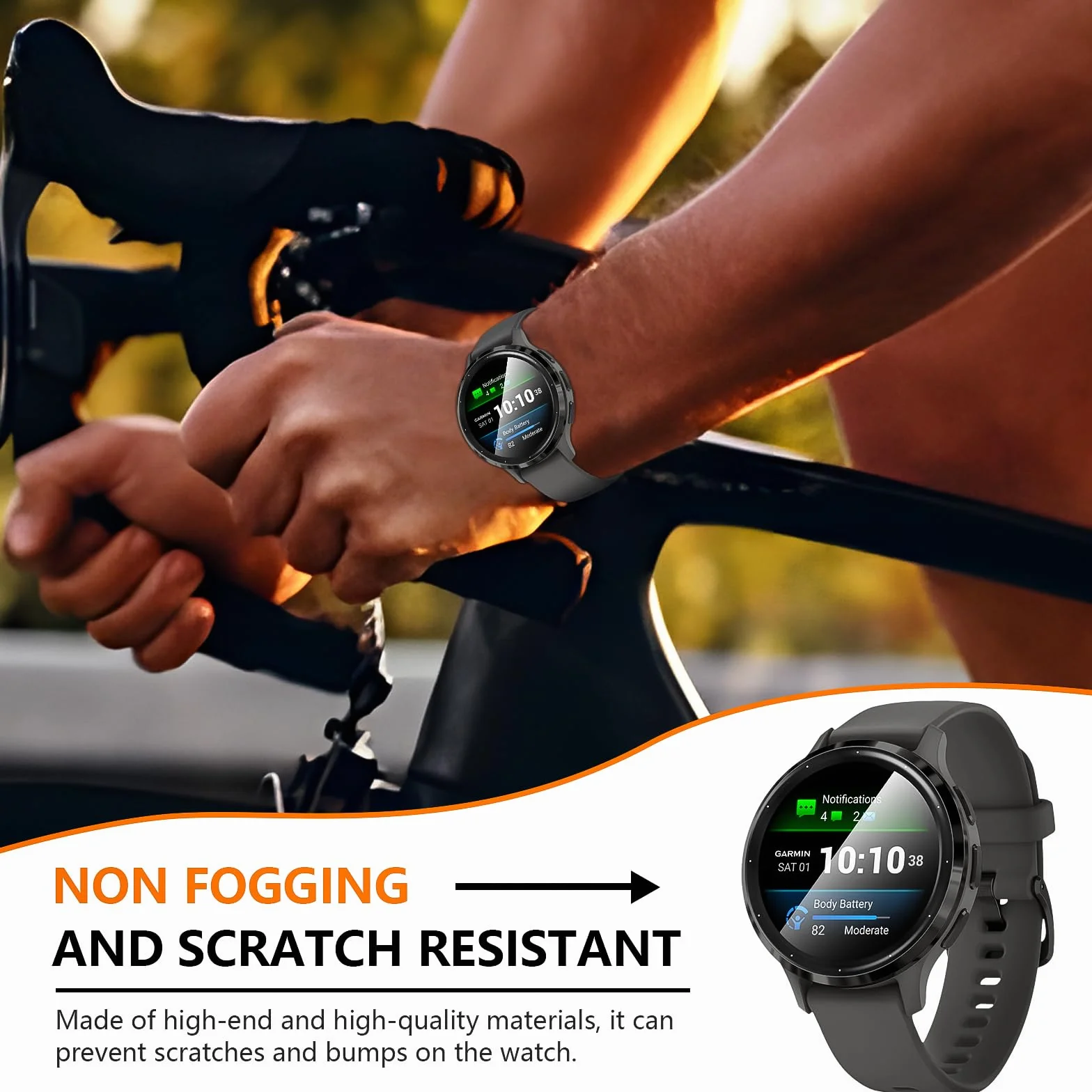 Diruite 3 Sztuki Ochraniacz Ekranu do Garmin Venu 3S 41mm PMMA HD Folia Ochronna Screen Protection Smartwatch