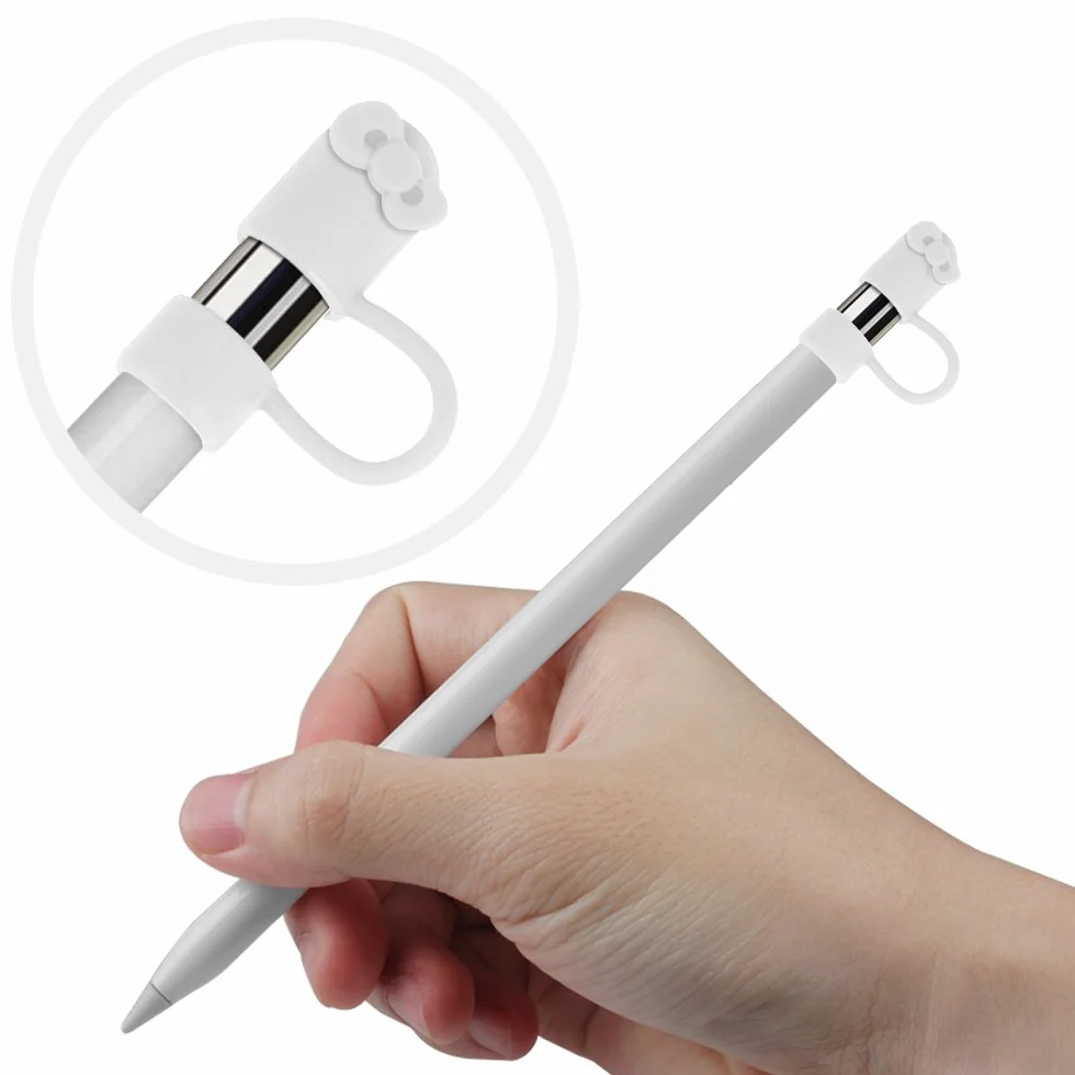 FINTIE Zestaw wkładu długopisu: 3-częściowy, kompatybilny z Apple Pencil, wysokiej jakości miękki silikonowy elastyczny pokrowiec na długopis, biały