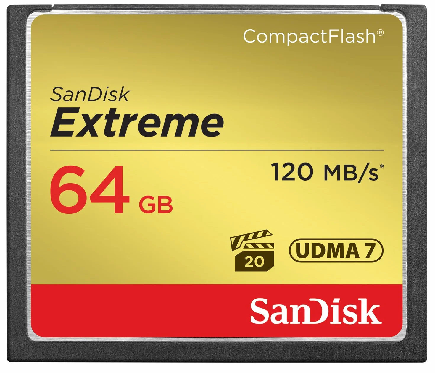 SanDisk Extreme 64 GB UDMA7 CompactFlash Card - Black/Gold
