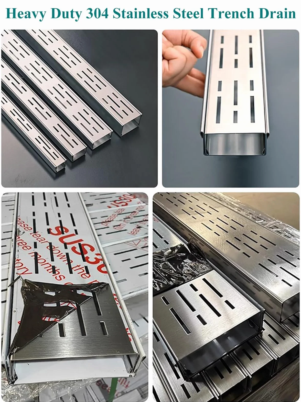 Niestandardowy zestaw odpływowy kanałowy z wylotem, stalowy system wykopów do rozdzielacza wody podjazdowej, 10 x 5 cm (4 x 2) - wydajny spust solutowy do wody deszczowej
