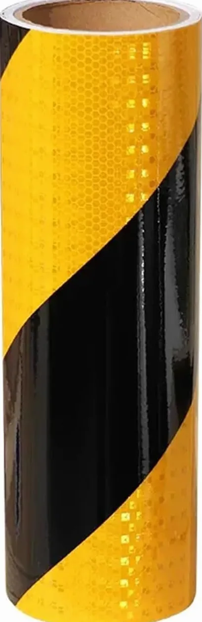 Taśma odblaskowa bezpieczeństwa Samoprzylepna, odblaskowa taśma ostrzegawcza z PCV, 30 x 300 cm, wielokolorowa(Black Yellow)