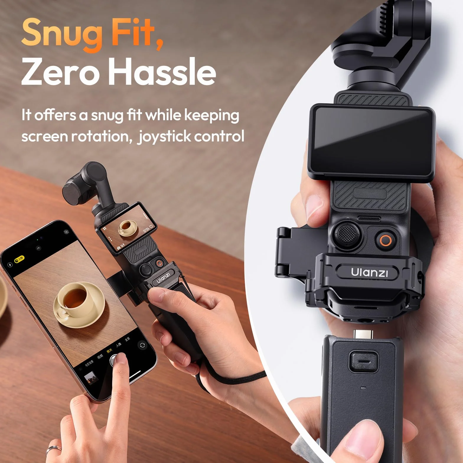 ULANZI PM01 Magnetyczny uchwyt przedłużający do DJI Osmo Pocket 3, stojak montażowy z zimną stopką, akcesoria