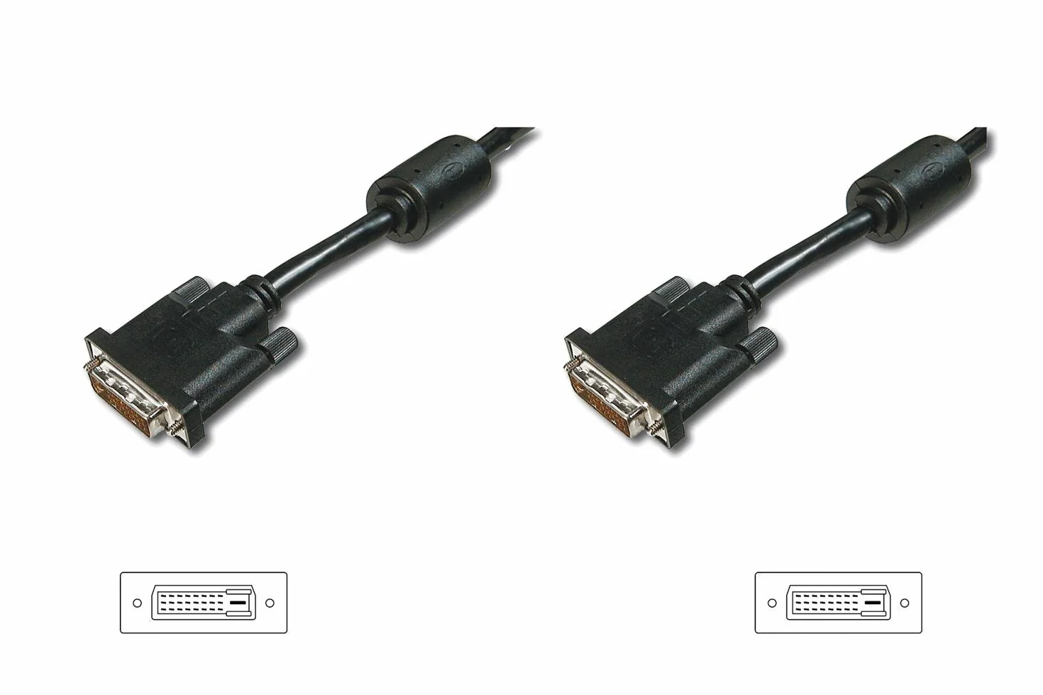 DIGITUS Kabel przyłączeniowy DVI-D Dual Link 3,0 m DVI (24+1) ferrytowy ST/St czarny