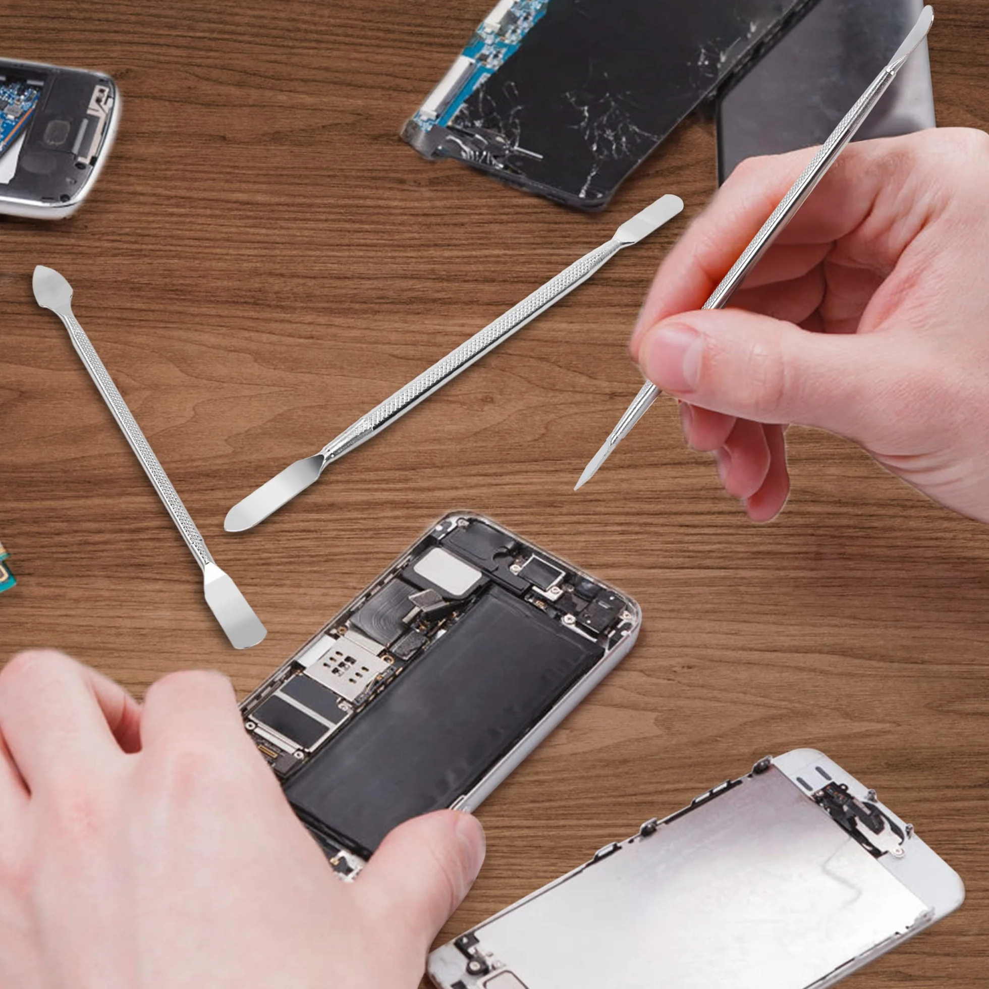 Metalowy otwieracz Spudger, narzędzie do naprawy, dwustronny zestaw do demontażu dla iPad, tablety, laptopy, telefony