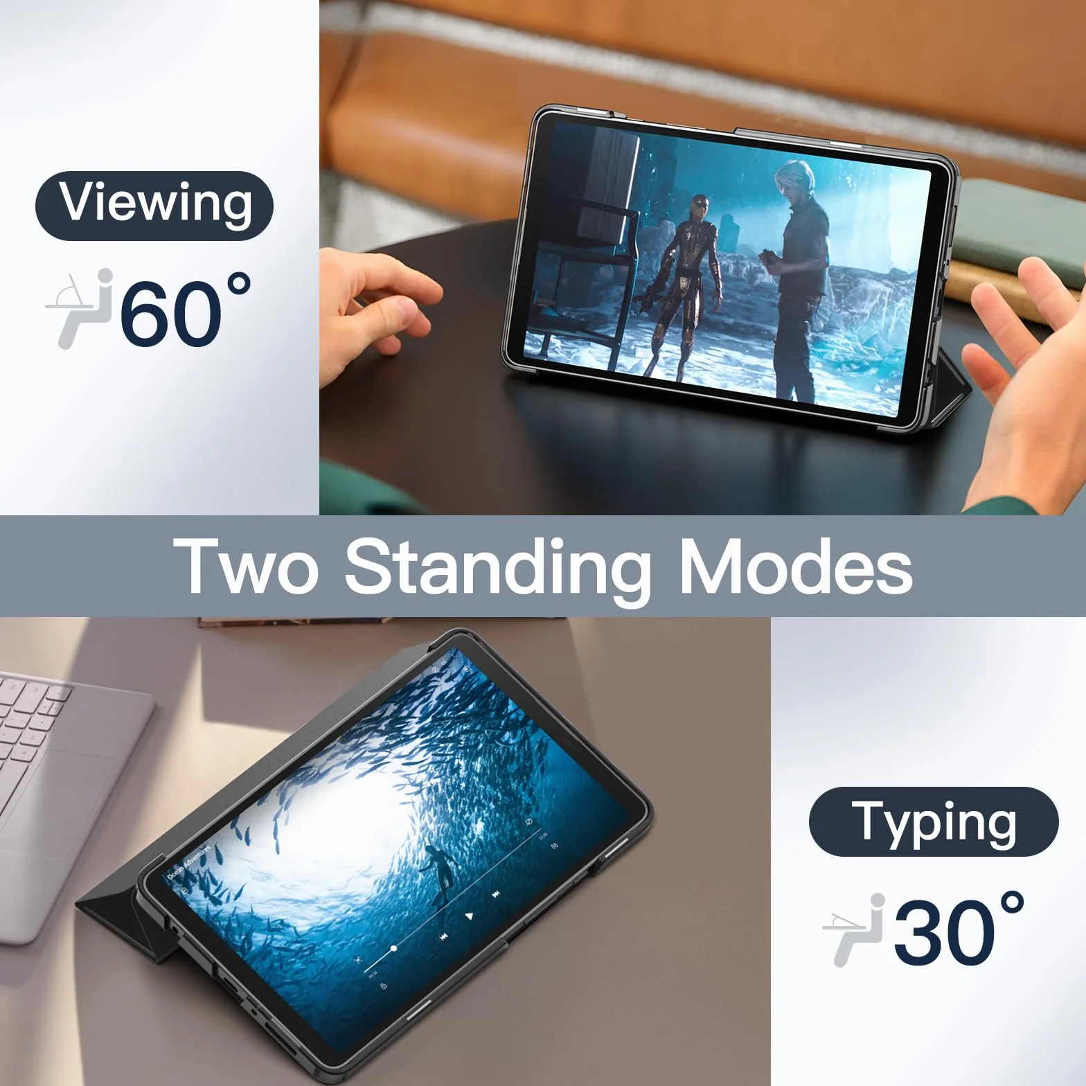 JETech Etui Samsung Galaxy Tab A11 Tab A9 8,7 Cala 2025 2023, Składana Folio Podstawka Ochronna (Czarny)