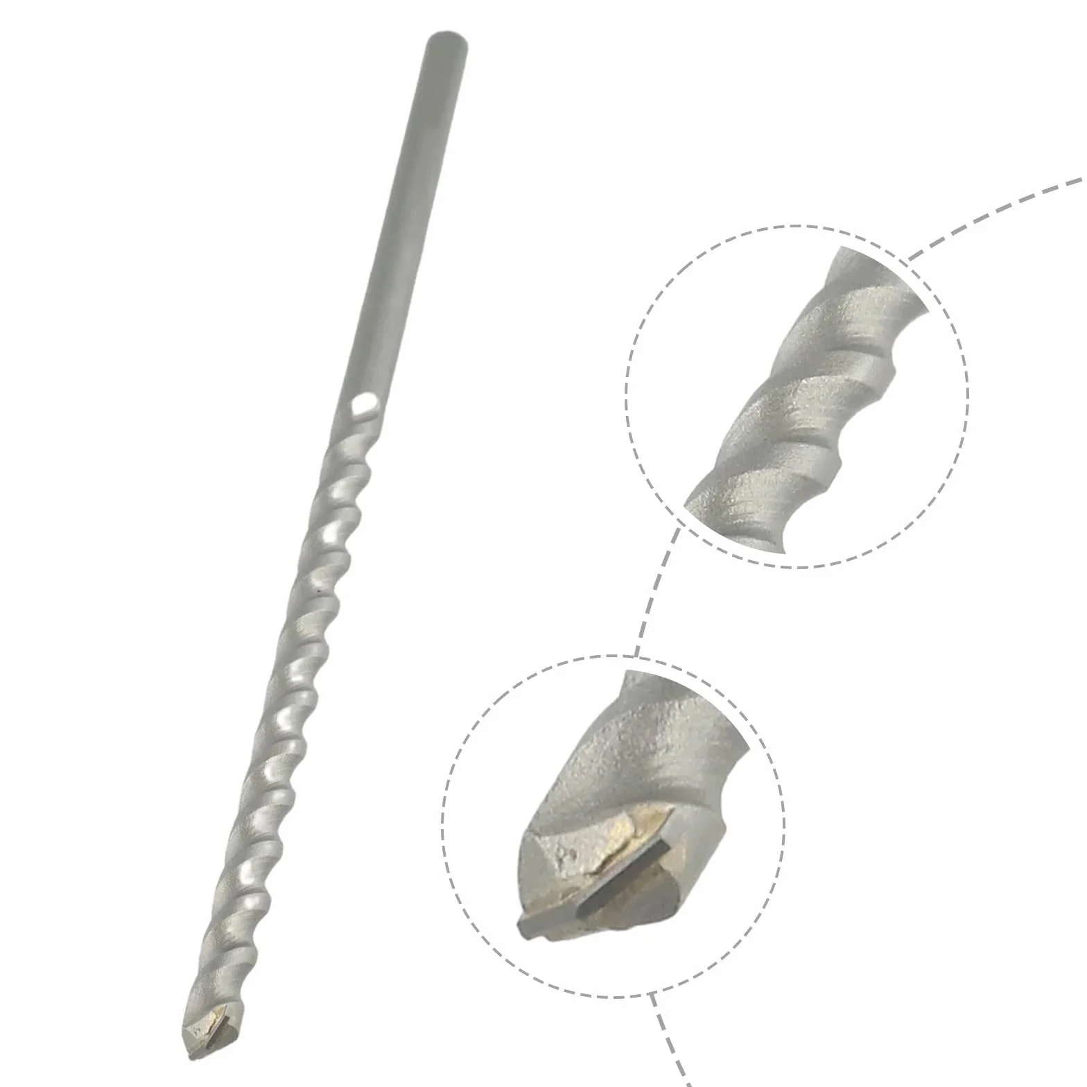 Wiertło do betonu o długości 300 mm — wiertło do muru o średnicy 6–16 mm z chwytem trójkątnym i końcówką z węglika(16x350mm)