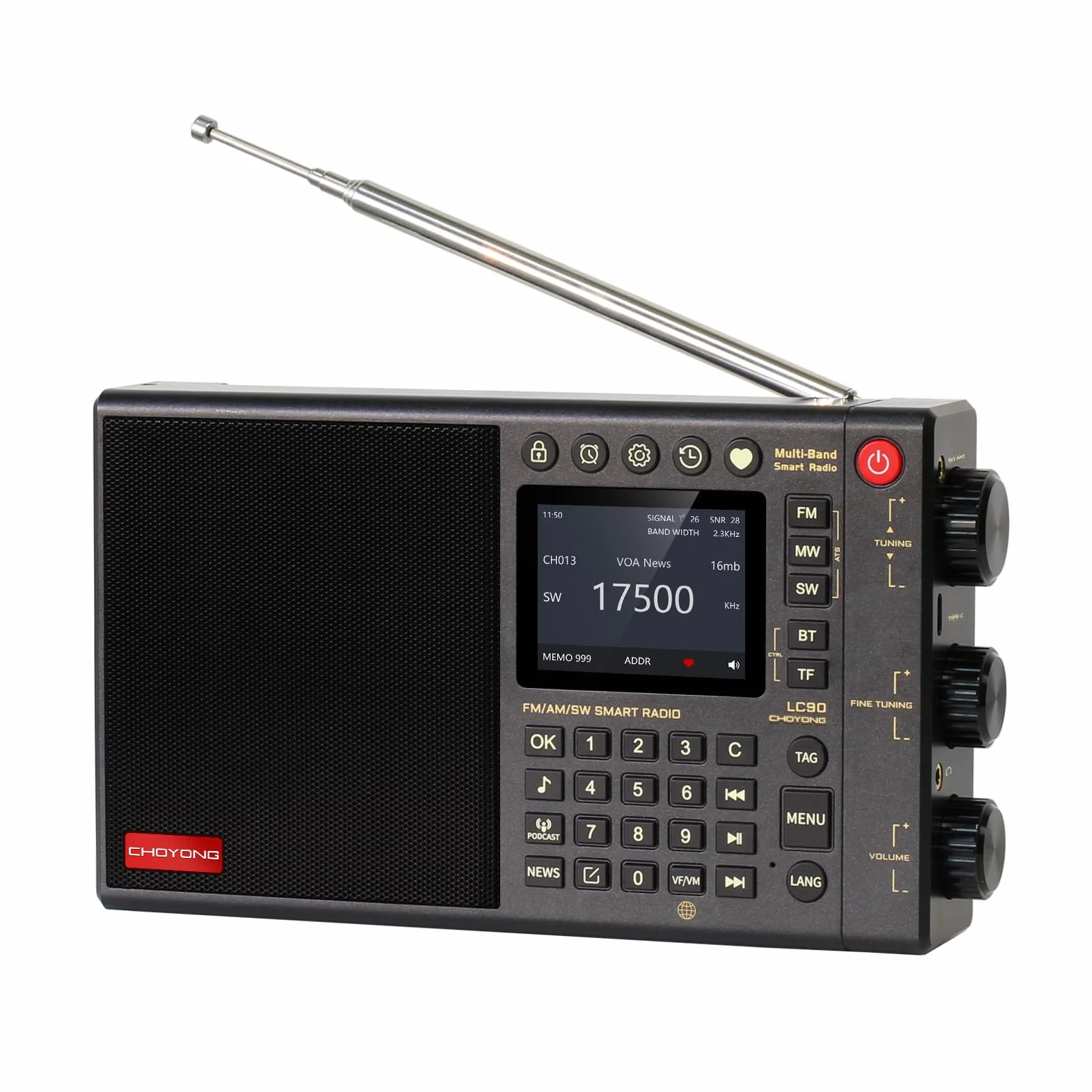 CHOYONG LC90 Inteligentne radio internetowe AM/FM SSB WiFi 4G Bluetooth