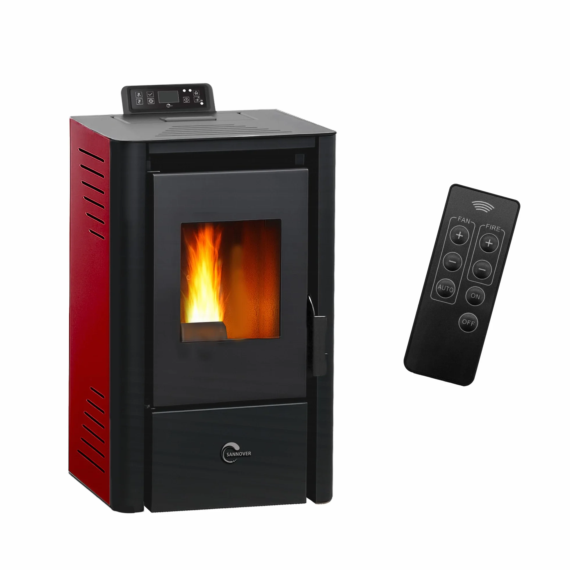 Sannover Anita Piec powietrzny na pellet, 7,6 kW, bordowy