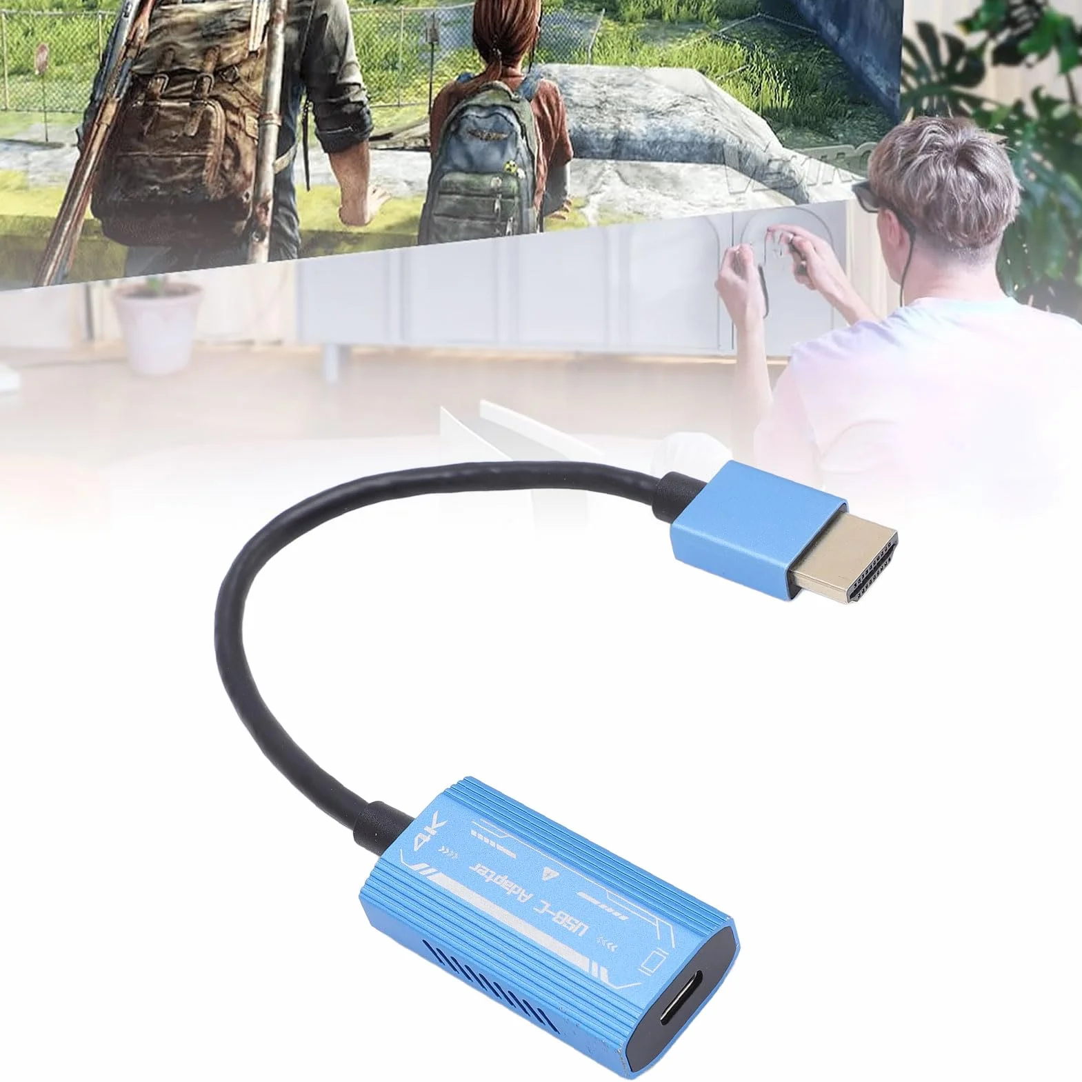 HDMI do Adaptera USB C 4K 60Hz PD 100W dla Okularów AR, Laptopa, Projektory USB C, Plug and Play Glaw Aluminium Dwukierunkowy Konwerter