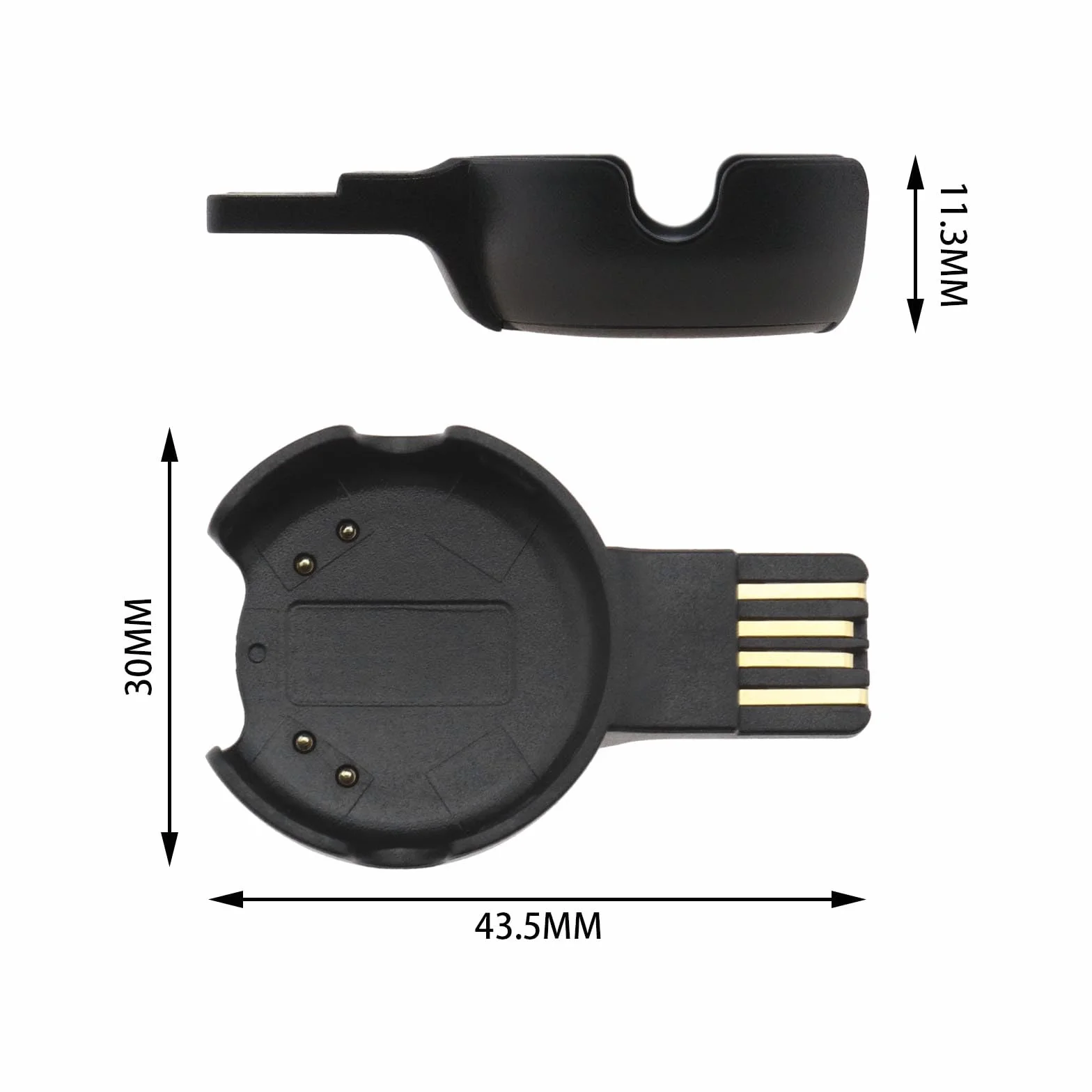 Zamiennik ładowarki kabla USB, kompatybilny z Polar Verity Sense / OH1 kable do ładowania USB, stojak na ładowarkę 43,5 x 30 x 11,3 mm