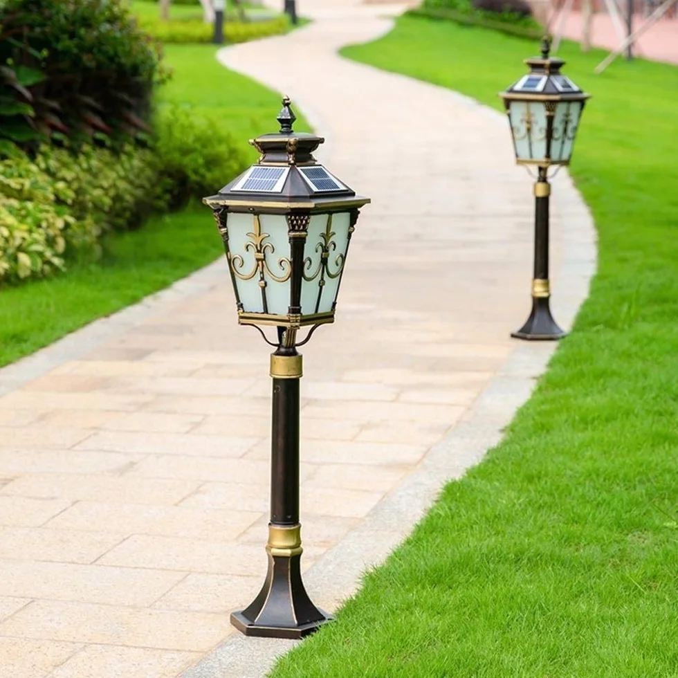 Lampy Ogrodowe, Europejskie, Zewnętrzne, Wiktoriańskie, Solarne, Kolumnowe, Dekoracyjne, 92 Cm, Zabytkowe, Wysokie, Wodoodporne, Przeciwdeszczowe, Ogrodowe, Ogr