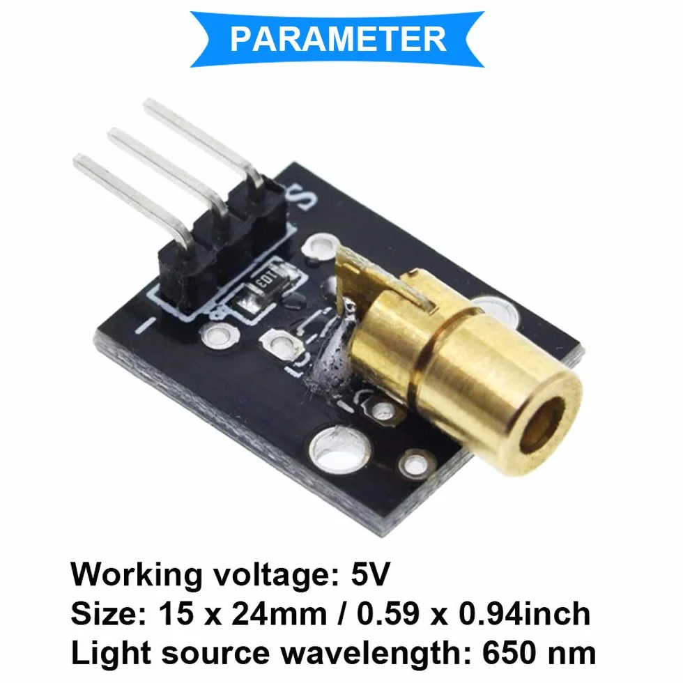 Moduł czujnika laserowego 4 szt. niemodulator tuba odbiornik laserowy do Arduino z 4 szt. KY-008 650nm moduł nadajnika laserowego, kabel Dupont