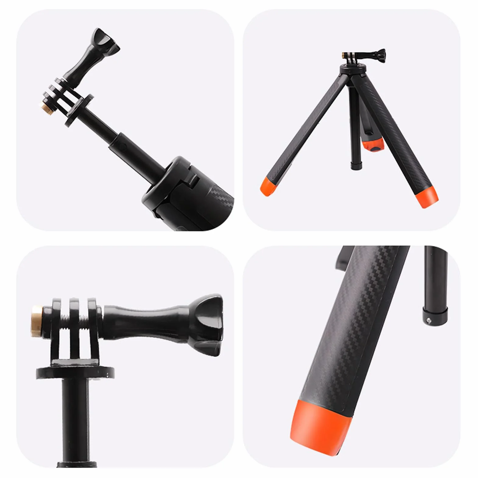 4 w 1 Pływający Statyw do Selfie z Uchwytem na rękę Podwodny Wysuwany Monopod do Action 5 Pro, 4, 3, do X4, X3, Ace Pro 2