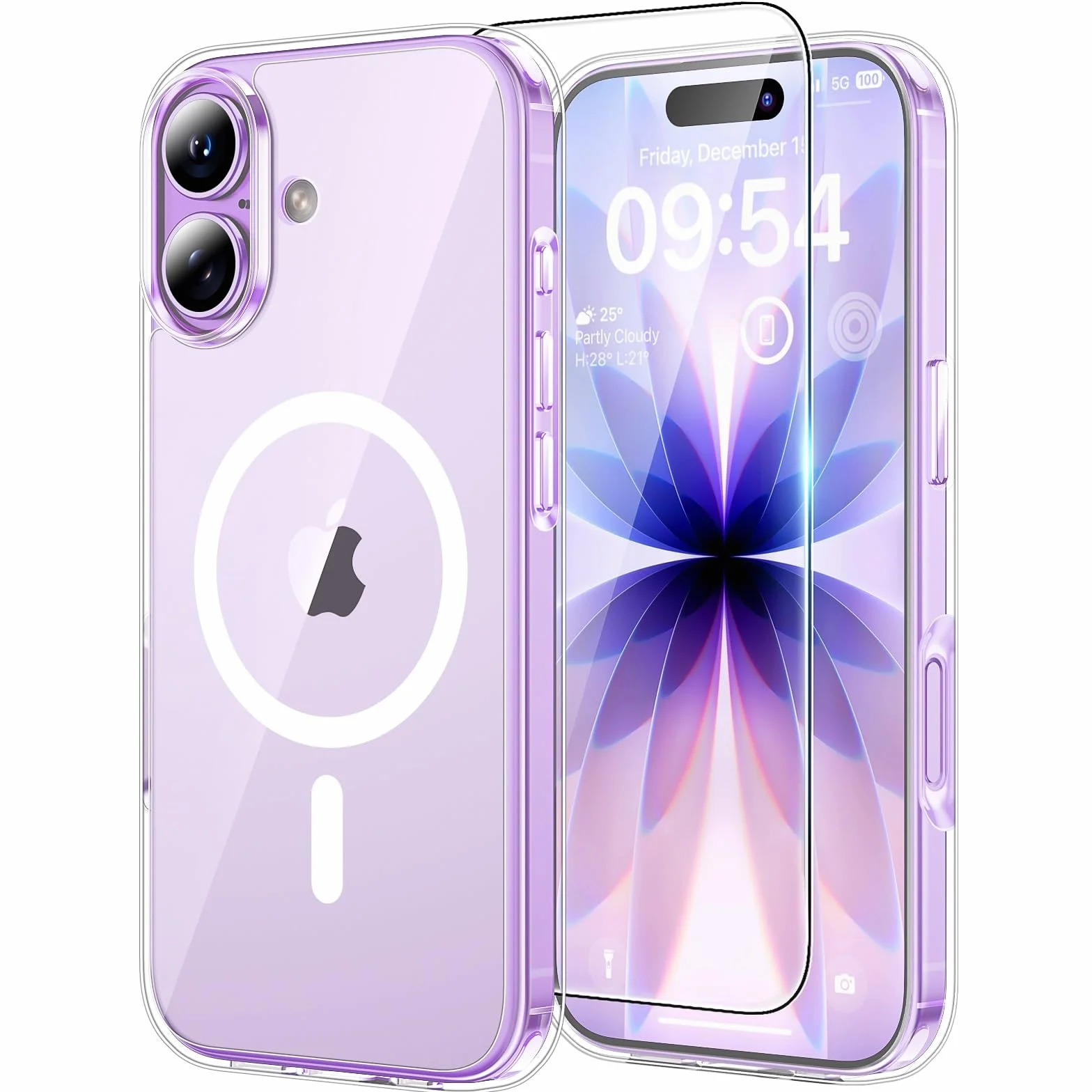 TAURI Etui iPhone 17 6.3" Szkło Hartowane Ochraniacz Ekranu Magnetyczne Nieżółknącą Odporny Obudowy Przejrzysty