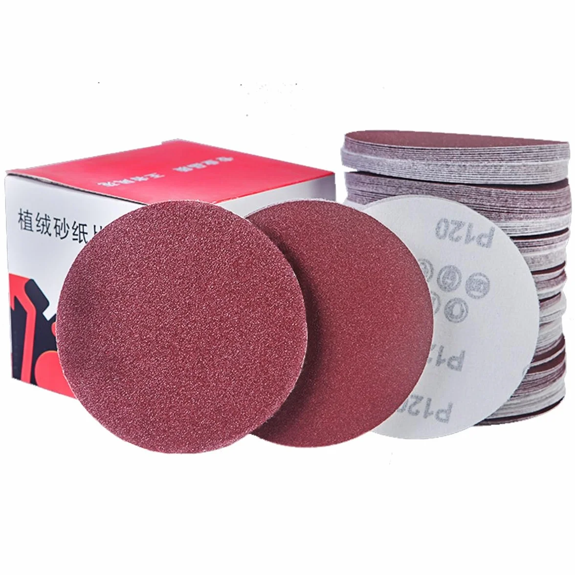 100 szt. Tarcze szlifierskie z haczykiem i pętelką 4" 5" Papier ścierny z tlenku glinu do szlifierki mimośrodowej - ziarnistość 40-2000(180grit 4")