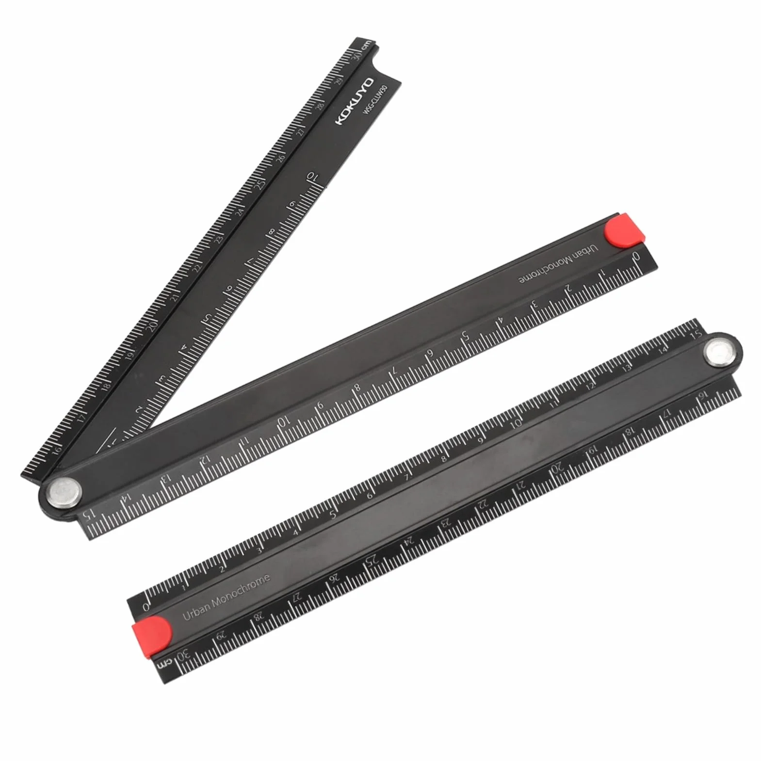 Metalowa składana linijka 30 cm, składana aluminiowa linijka kątowa 90°, 0-300 mm, czarna, do produkcji szkła maszynowego, artykułów piśmienniczych