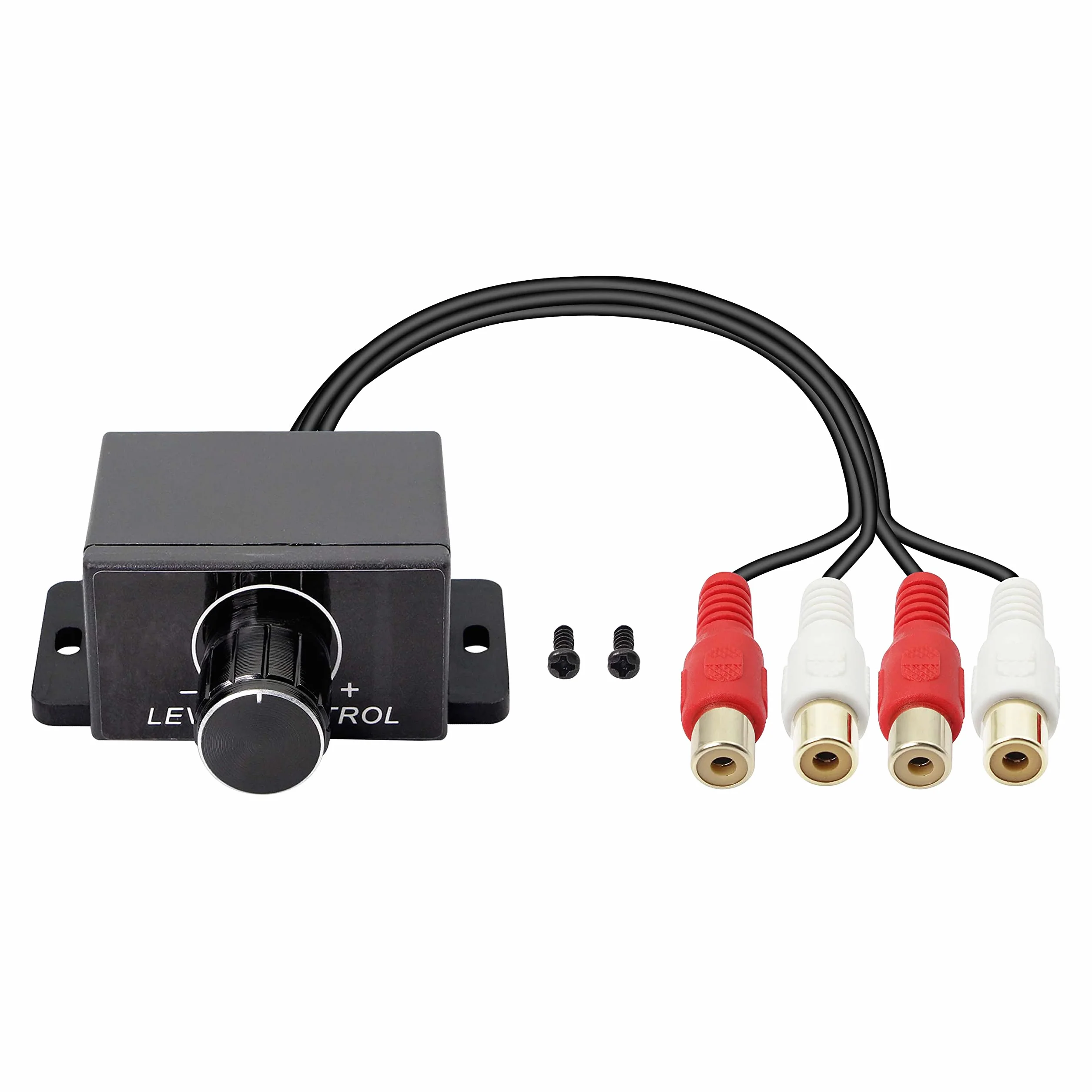 Uniwersalny kontroler poziomu RCA wzmacniacz audio regulator dźwięku Bass Boost Volume przycisk sterujący kabel do samochodu