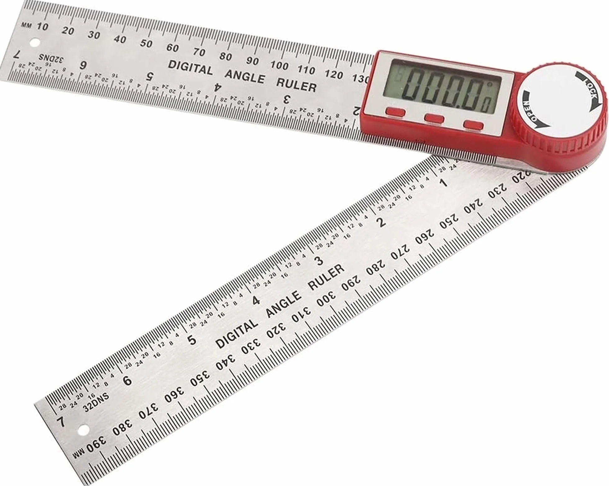 Linijka lokalizacyjna narzędzia pomiarowego, pomiar linijki, trwałe kąt wielofunkcyjny duży kąt pomiarowy instrument pomiarowy elektroniczny cyfrowy kąt wyświetlacza linijka kątów drewna (2 szt.)