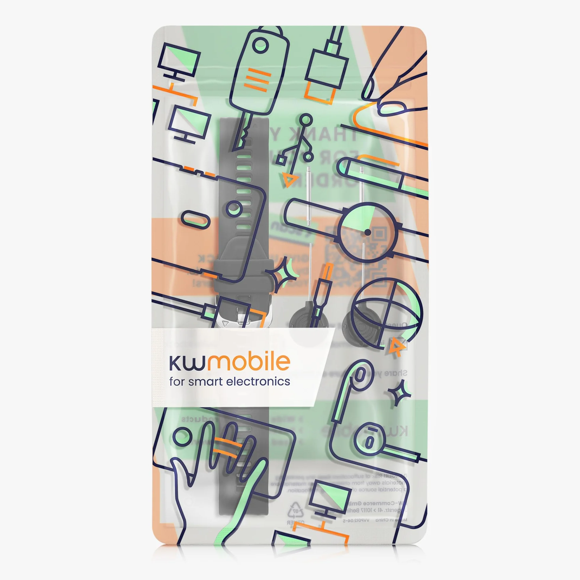 kwmobile Pasek silikonowy do Garmin Instinct 2S czarny
