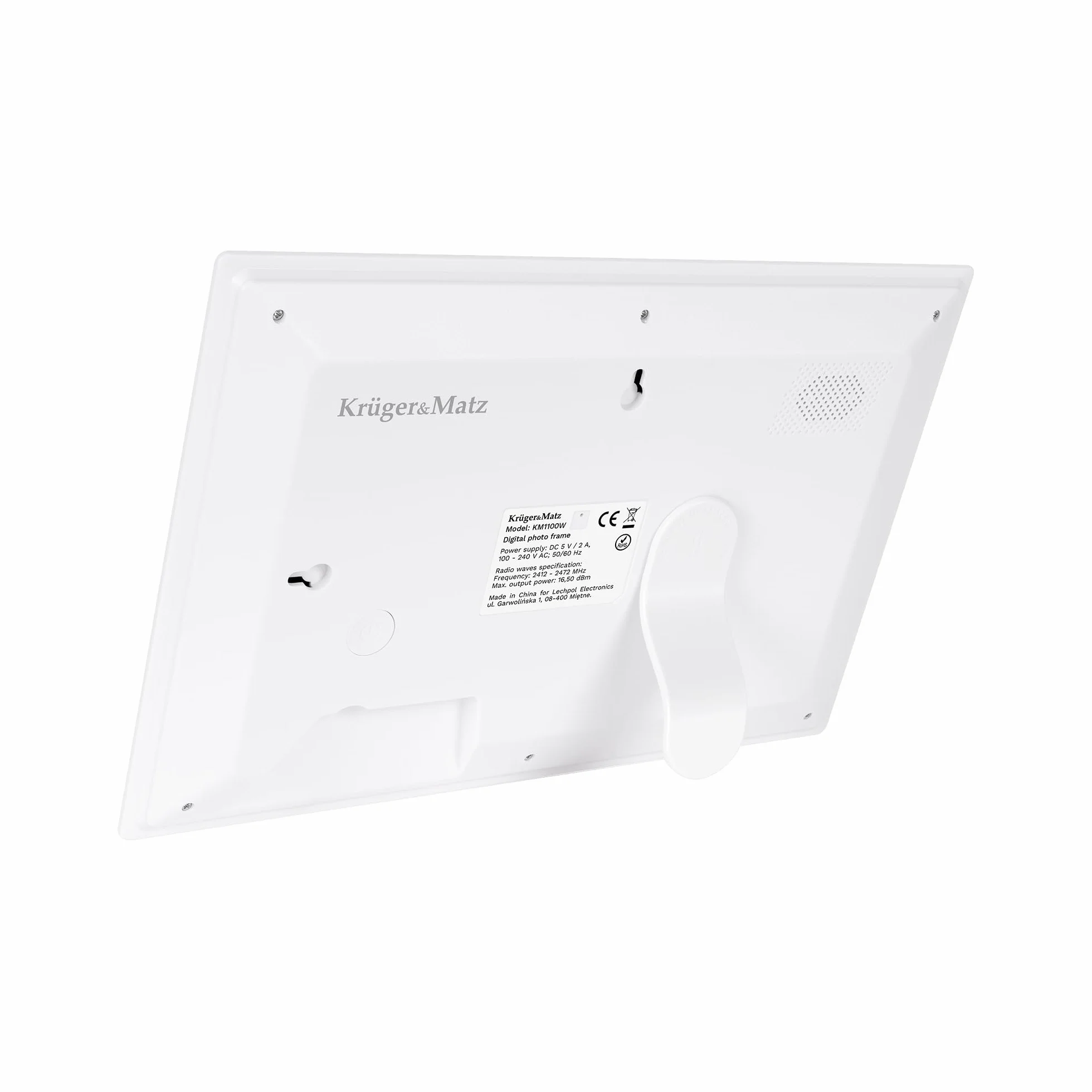 Krüger&Matz Cyfrowa Ramka na Zdjęcia FRAMEO 1280 x 800 px 10,1" Wi-Fi MicroSD Timer Pogoda Biała KM1100W